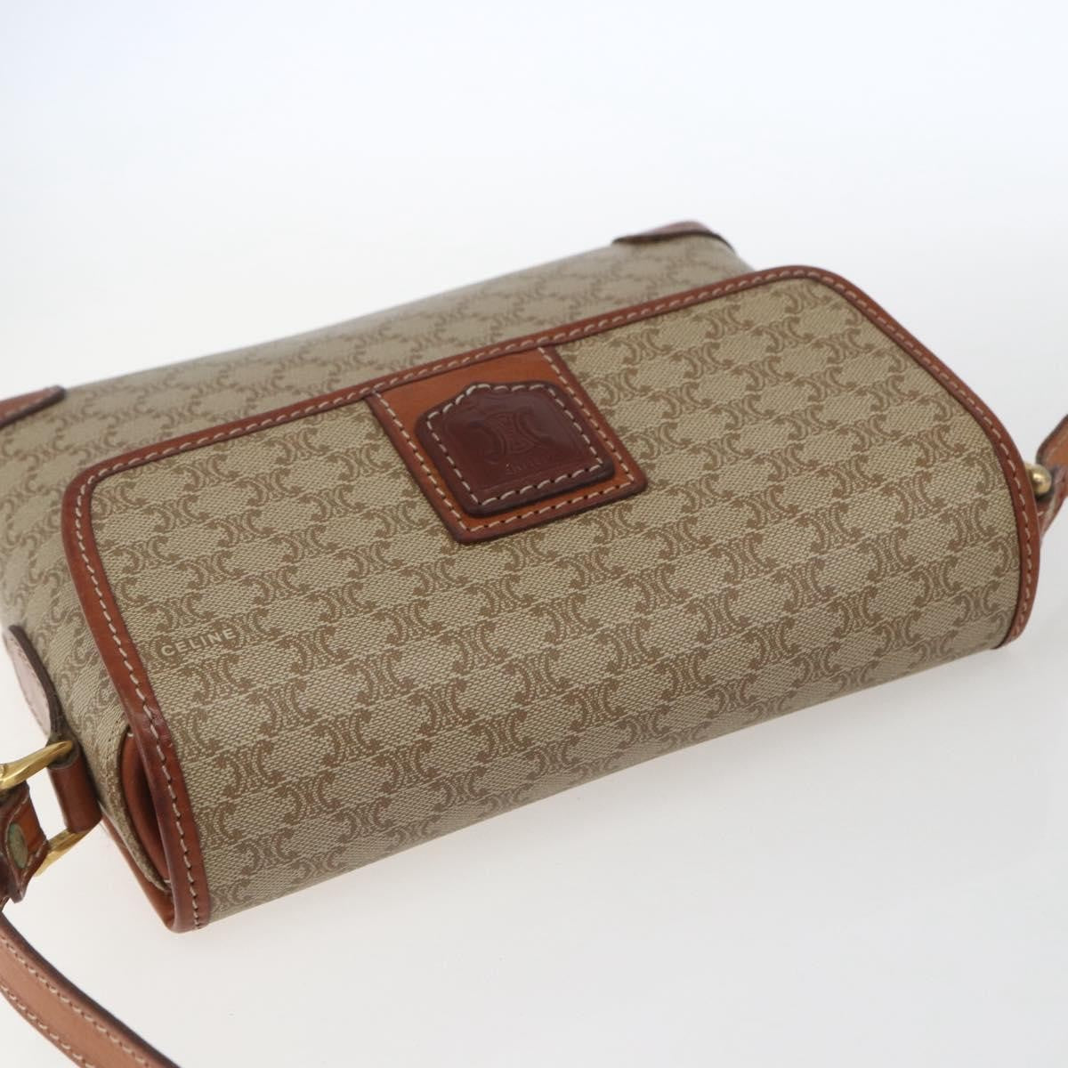 Celine Vintage Macadam Canvas And Leather Beige Canvas Shoulder Bag Bag (Pre-Owned)