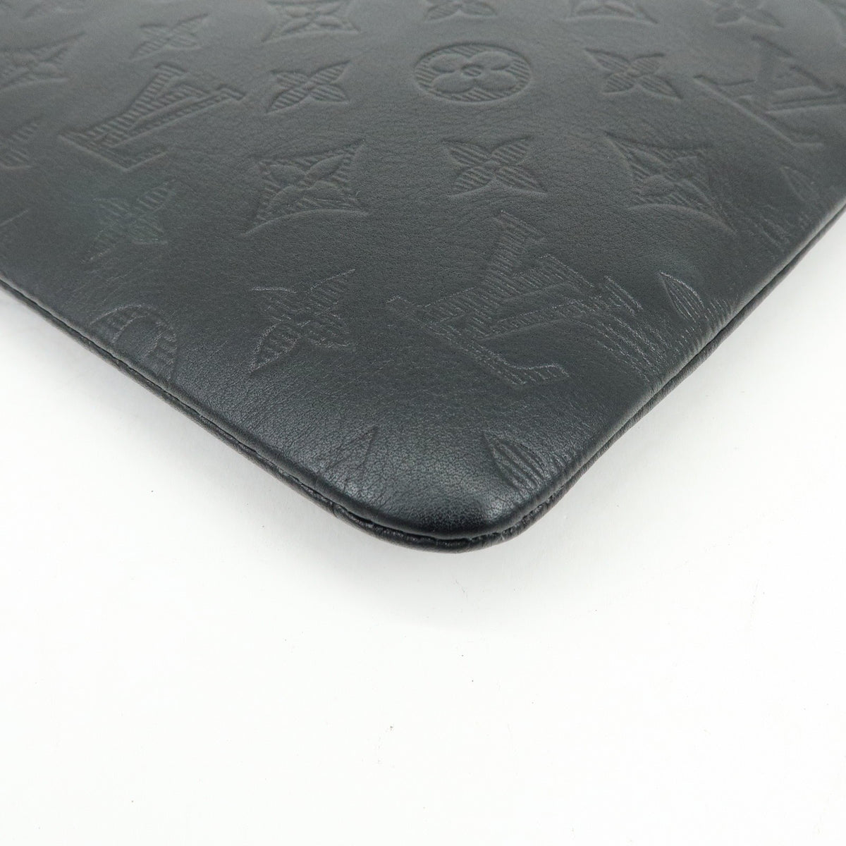 Louis Vuitton Discovery Pochette Monogram Shadow Leather Black Leather Clutche & Pouche Bag (Pre-Owned)
