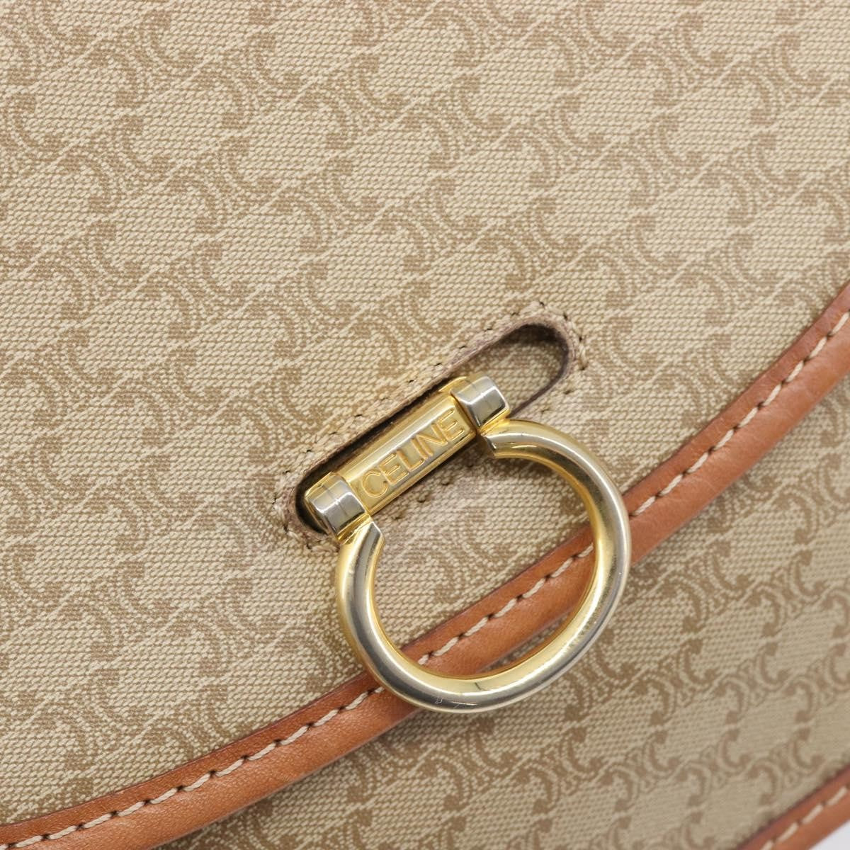 Celine Macadam Shoulder Canvas Beige Canvas Crossbody Bag Bag (Pre-Owned)