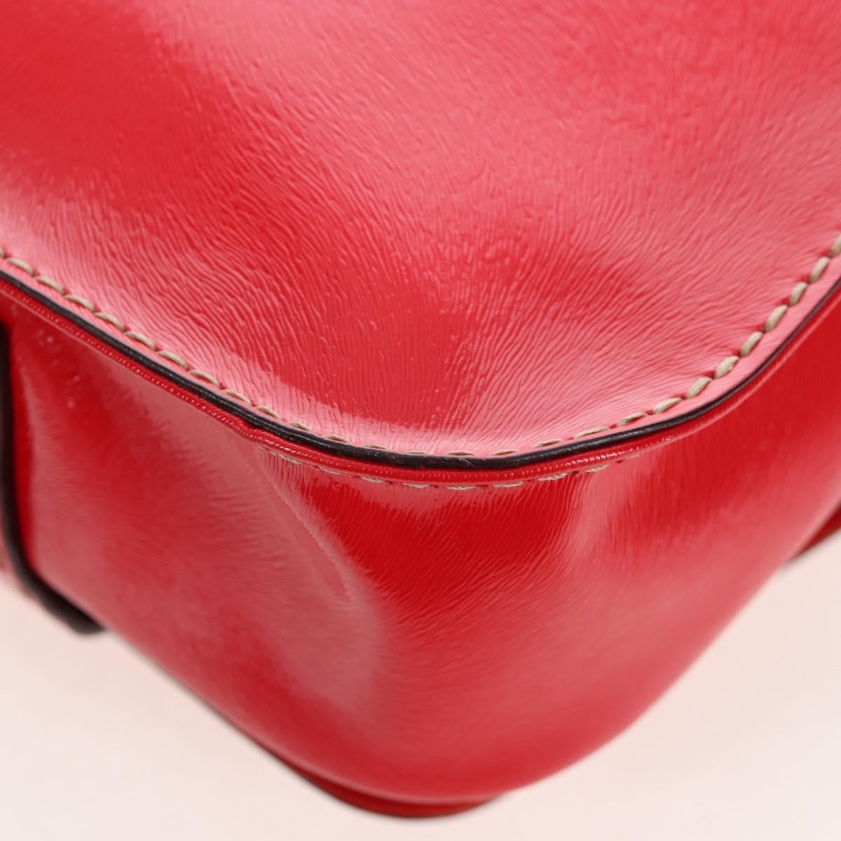 Fendi Secret Code F3 Convertible Satchel Textured Leather Red Leather Handbag (Pre-Owned)
