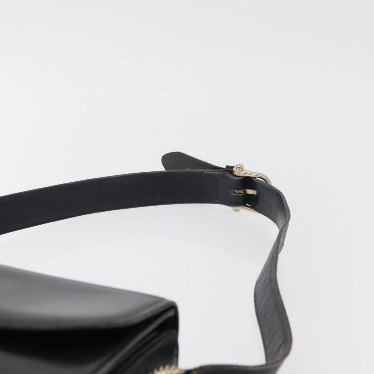 Celine Shoulder Leather Black Leather Shoulder Bag Bag (Pre-Owned)
