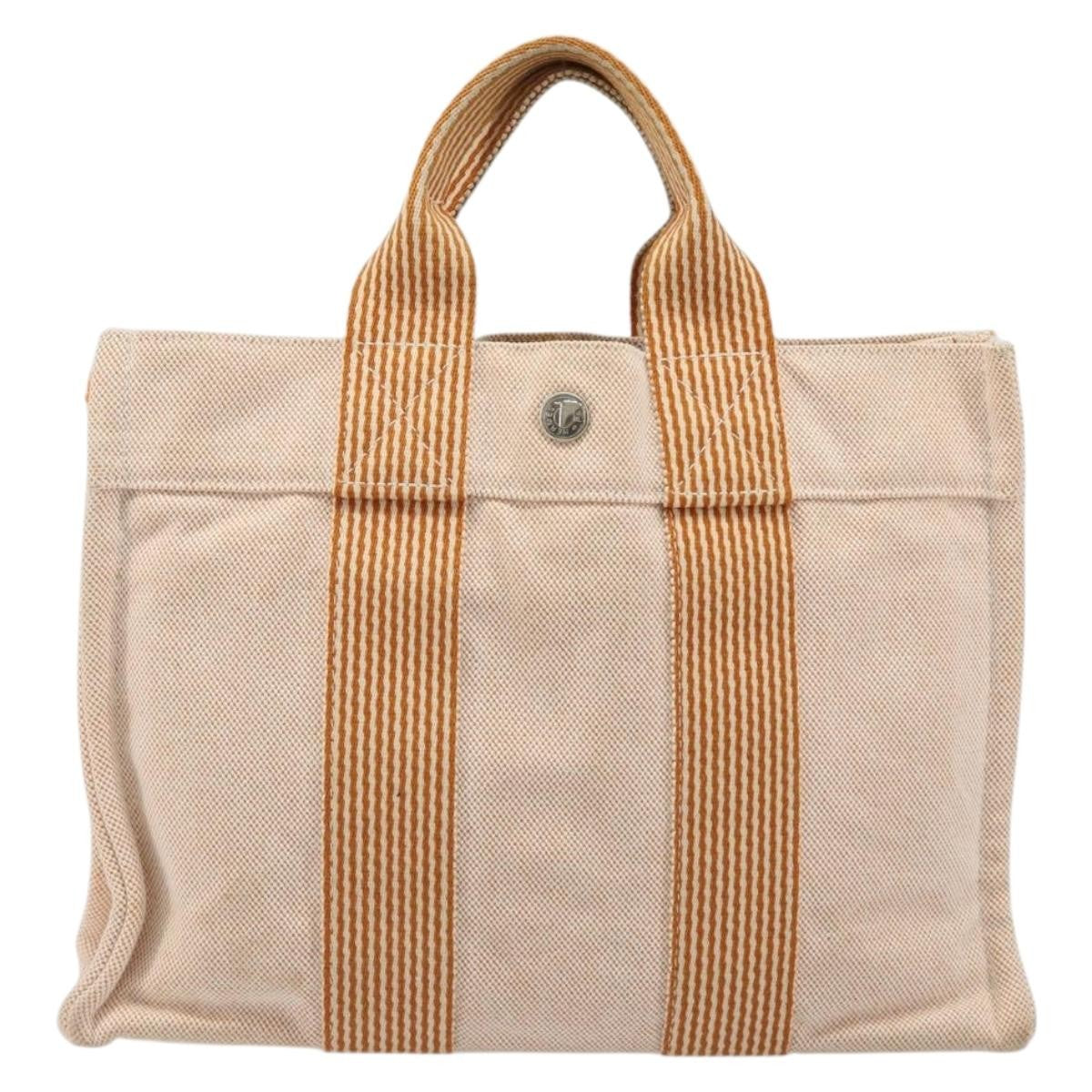 Hermes Fourre Tout Toile Orange Canvas Tote Bag Bag (Pre-Owned)