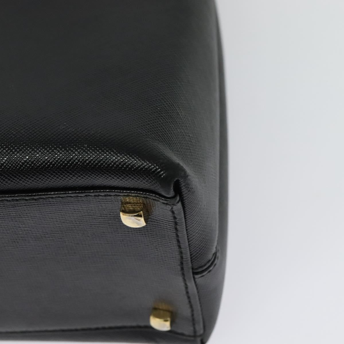 Salvatore Ferragamo Gancini Convertible Top Handle Leather Black Leather Handbag (Pre-Owned)