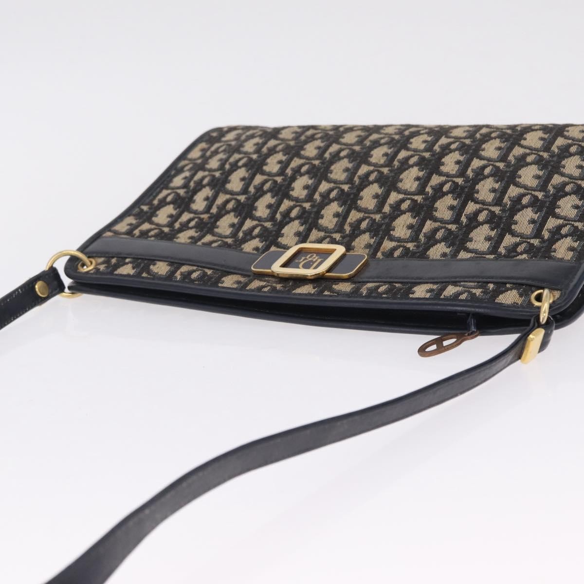 Christian Dior Trotter Shoulder Canvas Navy Canvas Handbag (Pre-Owned)