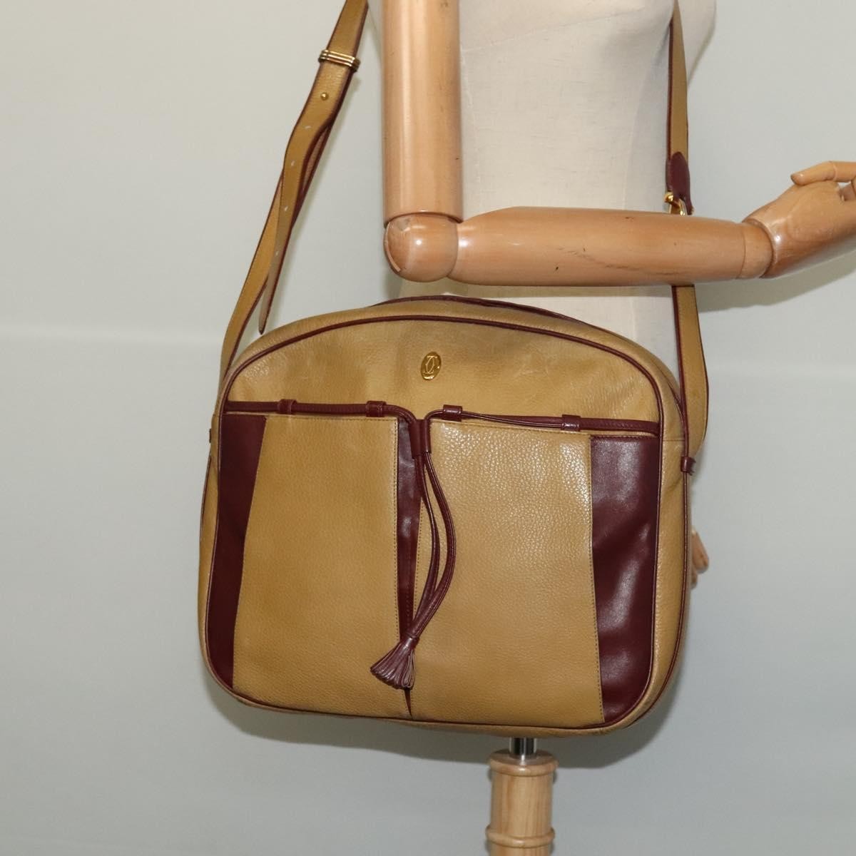 Cartier Tasseled Must De Cartier Leather Yellow Leather Shoulder Bag Bag (Pre-Owned)