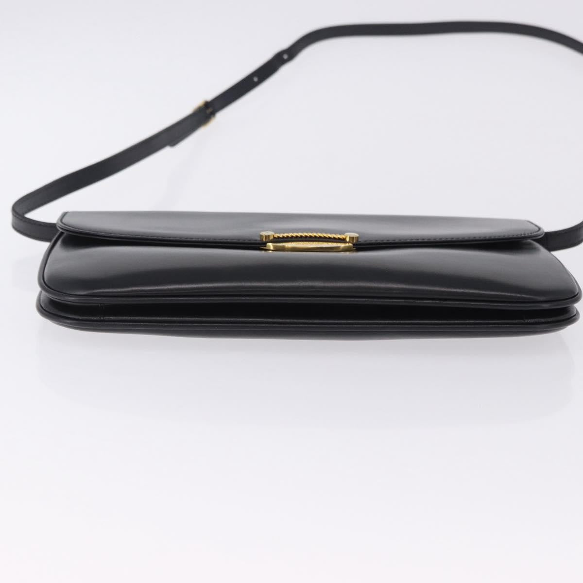 Bally Vintage Leather Black Leather Shoulder Bag Bag (Pre-Owned)