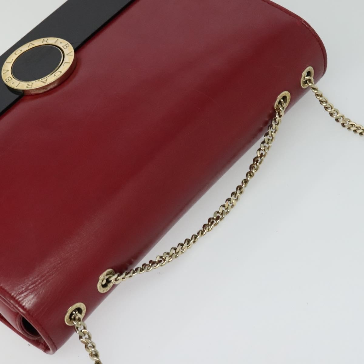 Bvlgari Signature Leather Red Leather Shoulder Bag Bag (Pre-Owned)
