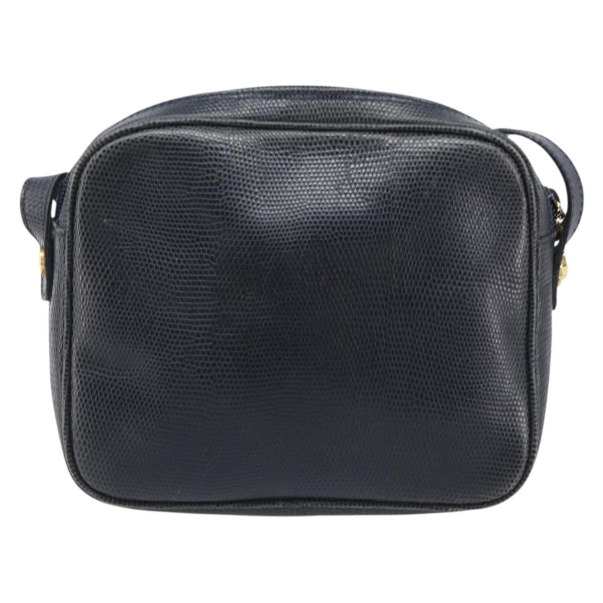 Salvatore Ferragamo Vala Leather Navy Leather Shoulder Bag Bag (Pre-Owned)