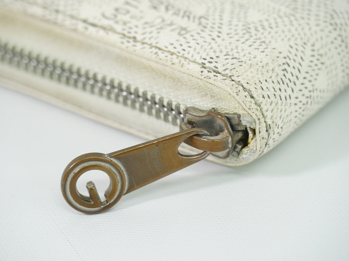 Goyard Matignon Zip Coated Canvas With Leather White Canvas Card Holders Accessory (Pre-Owned)