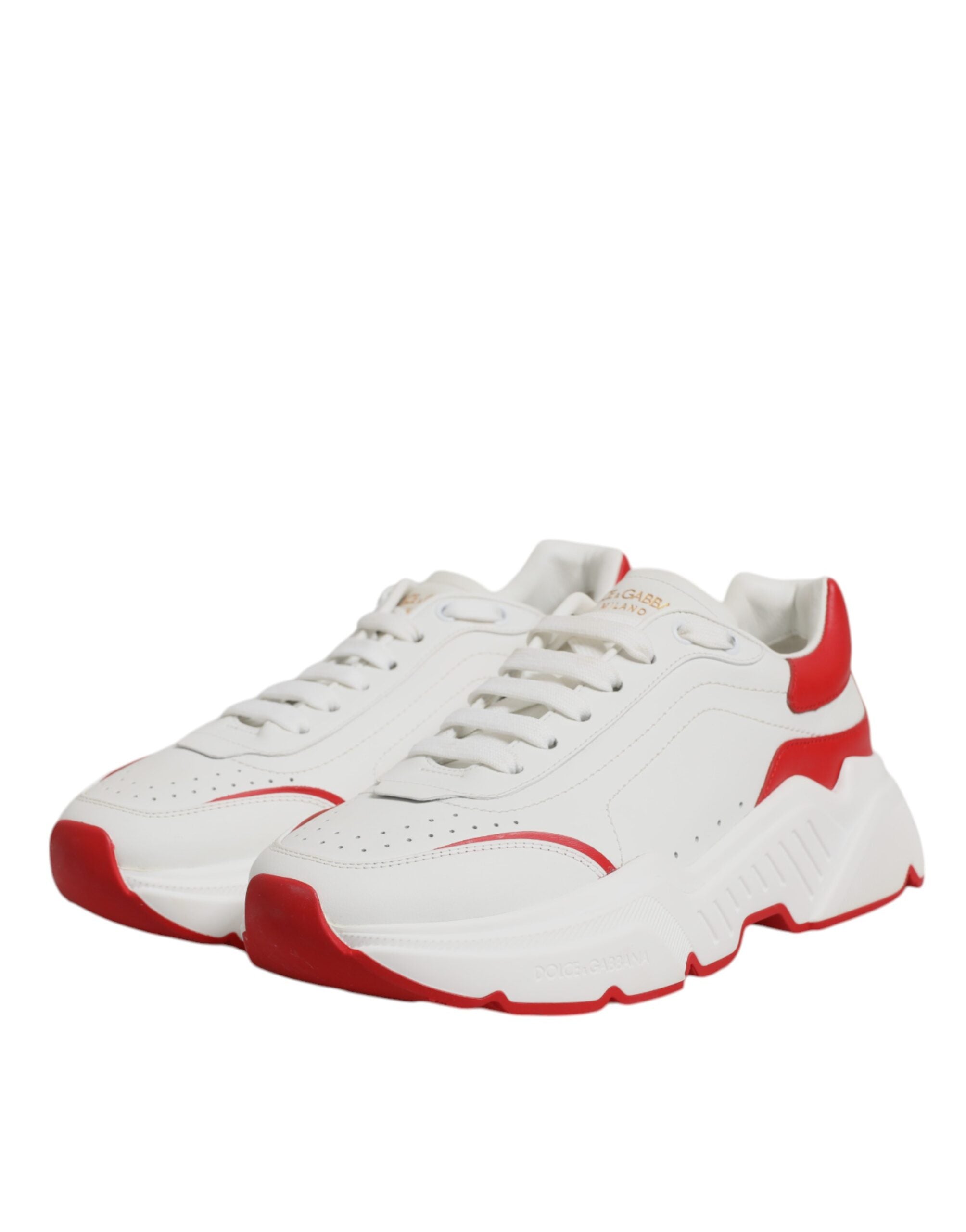 Dolce & Gabbana White Red Leather Daymaster Men Sneakers Men's Shoes
