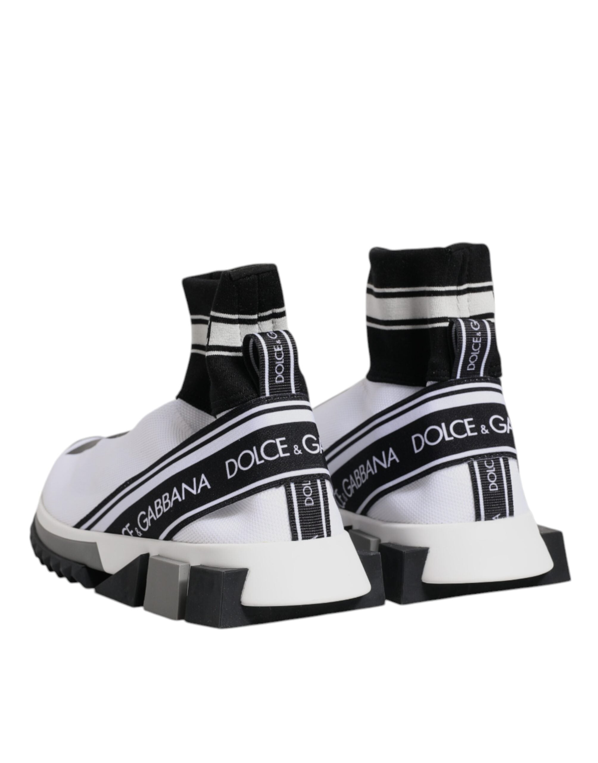 Dolce & Gabbana White Black Sorrento Socks Sneakers Men's Shoes