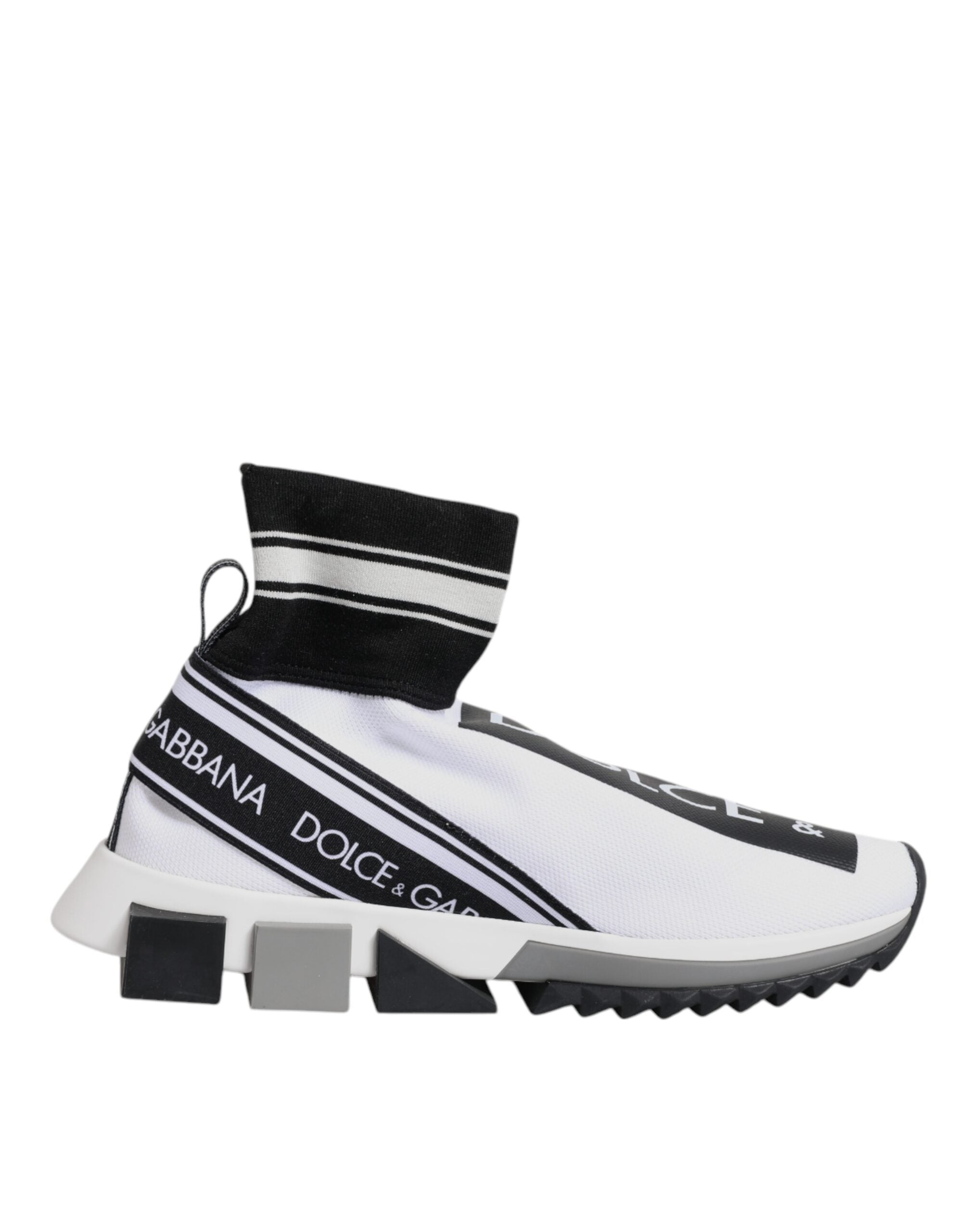 Dolce & Gabbana White Black Sorrento Socks Sneakers Men's Shoes