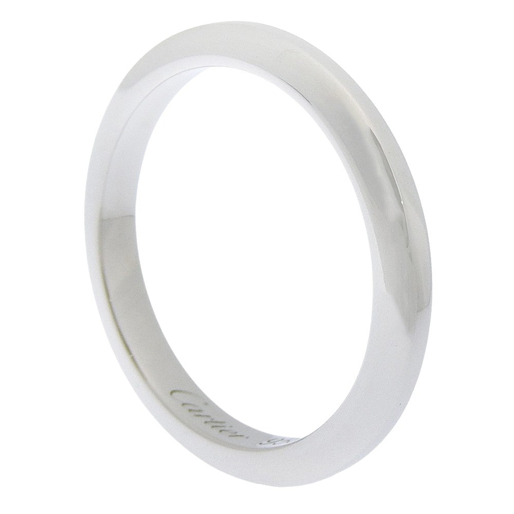 Cartier 1895 Wedding Band Platinum Silver Platinum Ring Jewelry (Pre-Owned)
