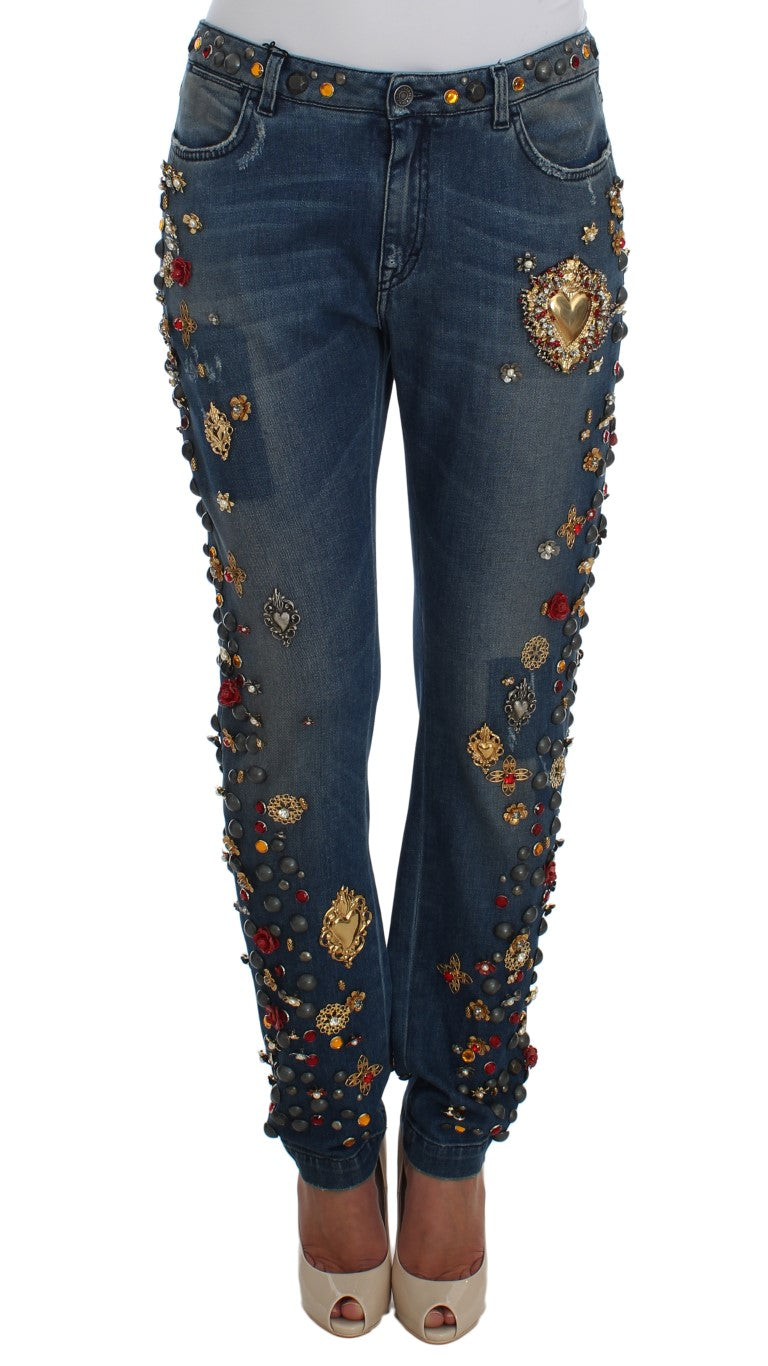 Dolce & Gabbana Enchanted Sicily Embellished Boyfriend Women's Jeans
