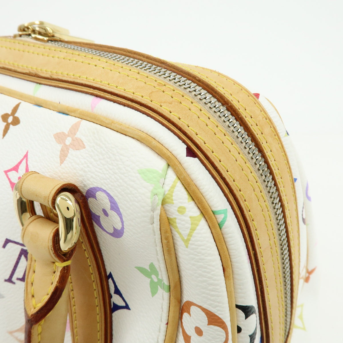 Louis Vuitton Priscilla Monogram Multicolor White Canvas Handbag (Pre-Owned)