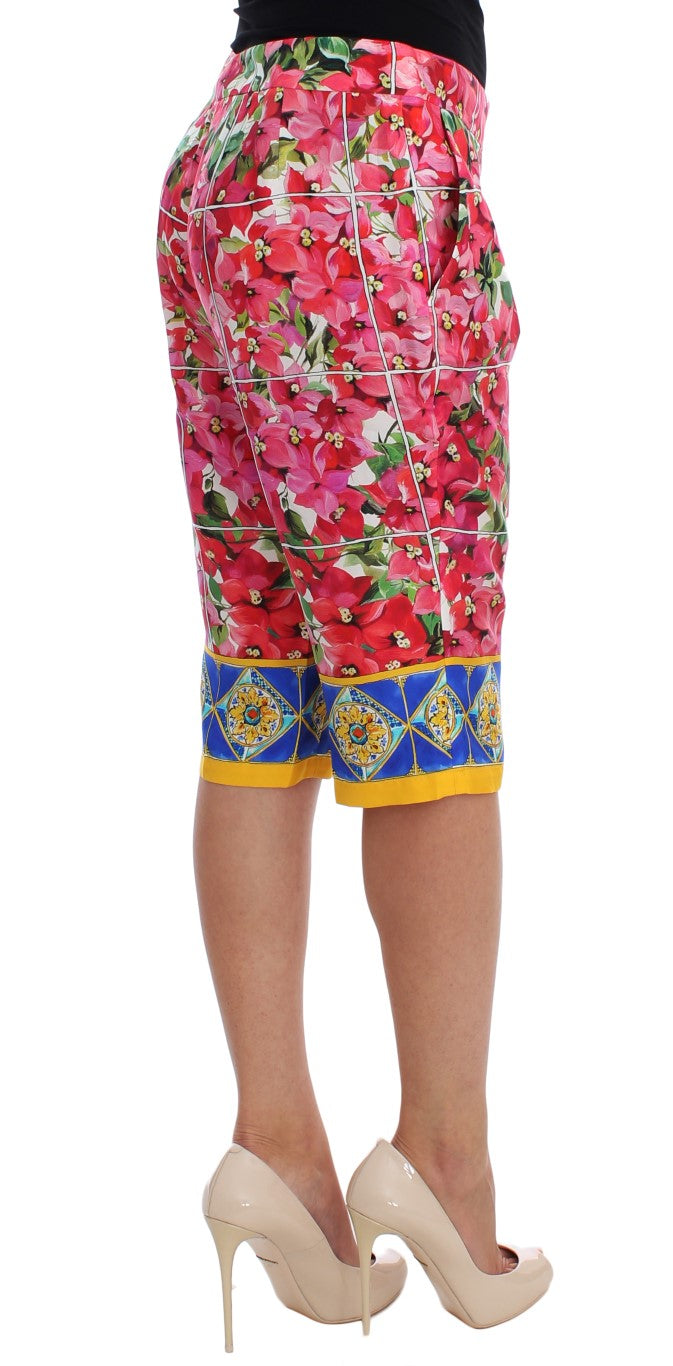 Dolce & Gabbana Multicolor Floral Silk Capri Women's Pants