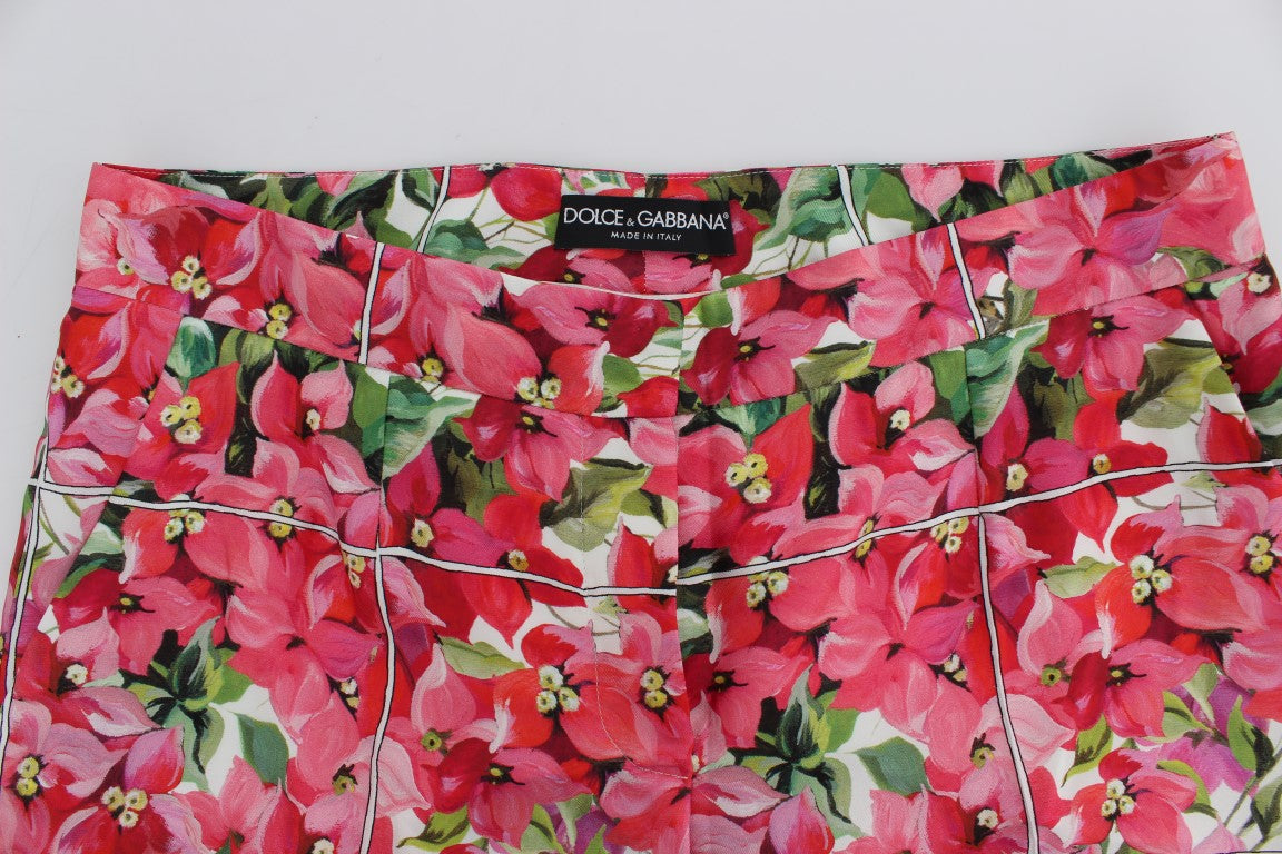 Dolce & Gabbana Multicolor Floral Silk Capri Women's Pants