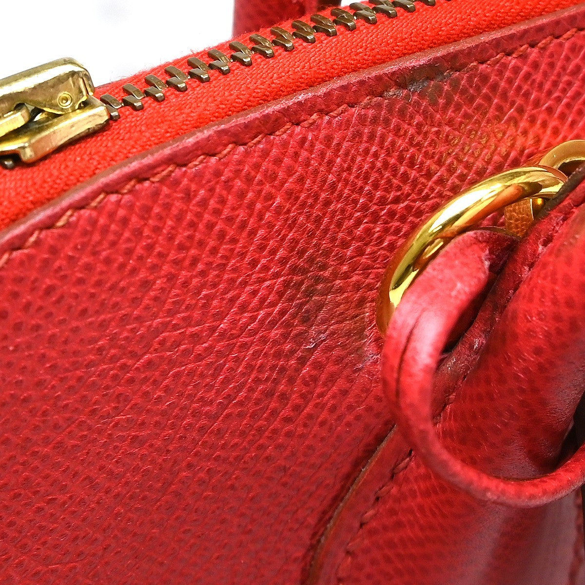 Hermes Bolide Courchevel Red Leather Handbag (Pre-Owned)