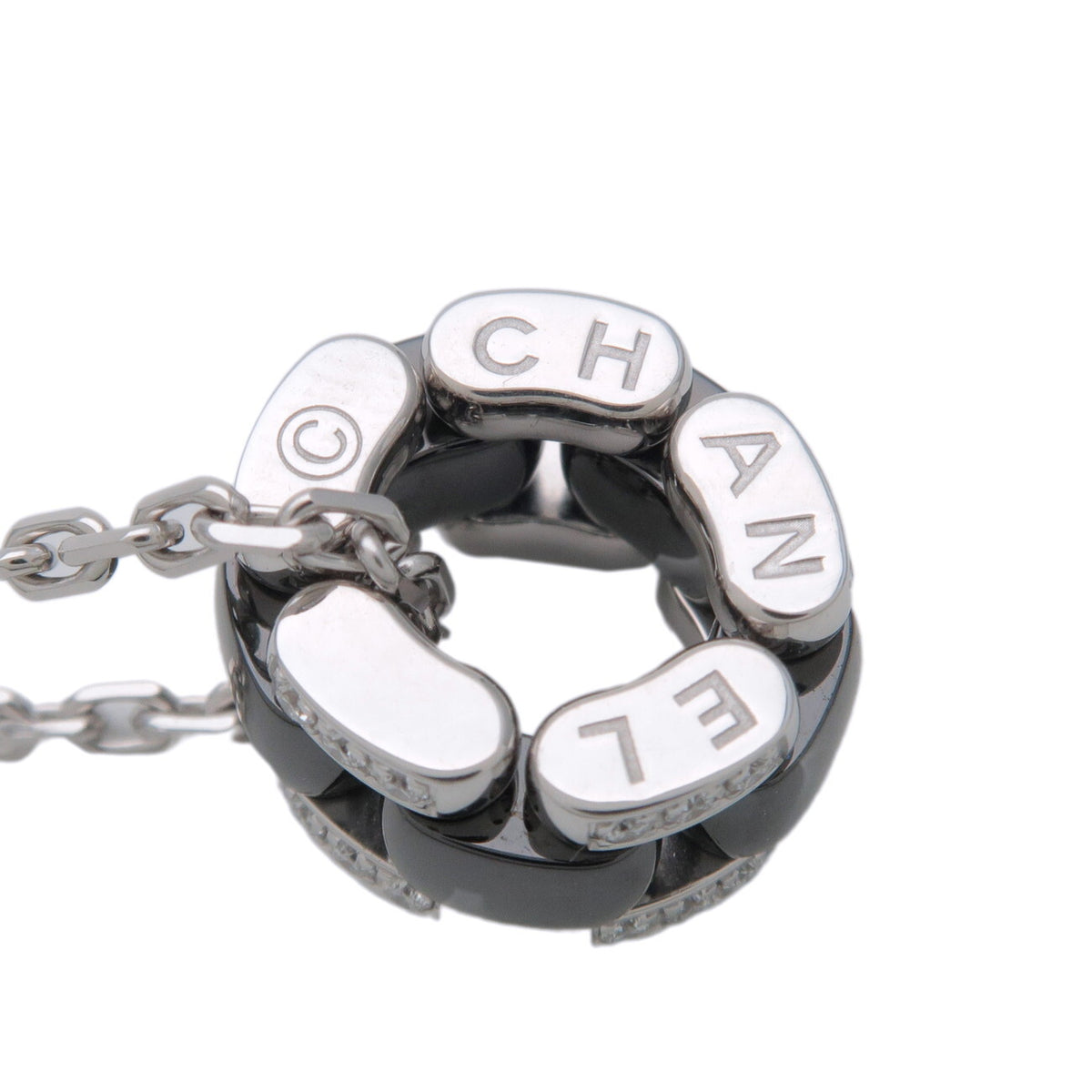 Chanel Ultra Pendant 18K White Gold With Diamonds And Hematite Silver White_Gold Necklace Jewelry (Pre-Owned)
