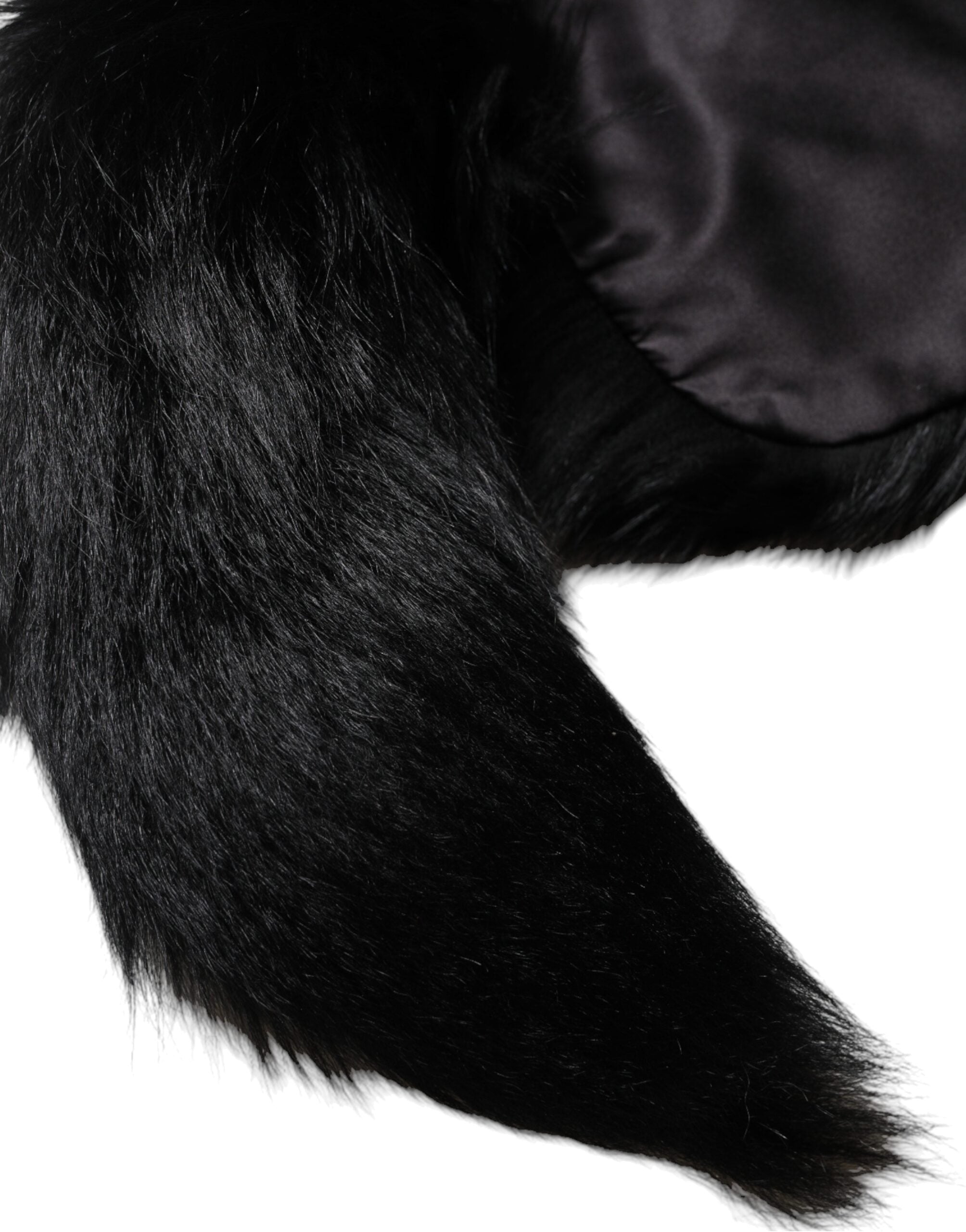 Dolce & Gabbana Black Fox Fur Neck Wrap Warmer Winter Women's Scarf