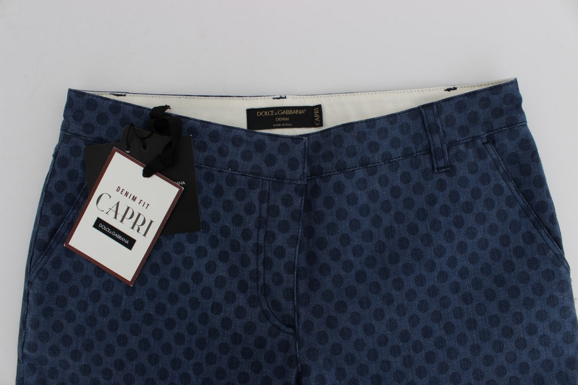 Dolce & Gabbana Polka Dotted Capri Stretch Women's Jeans