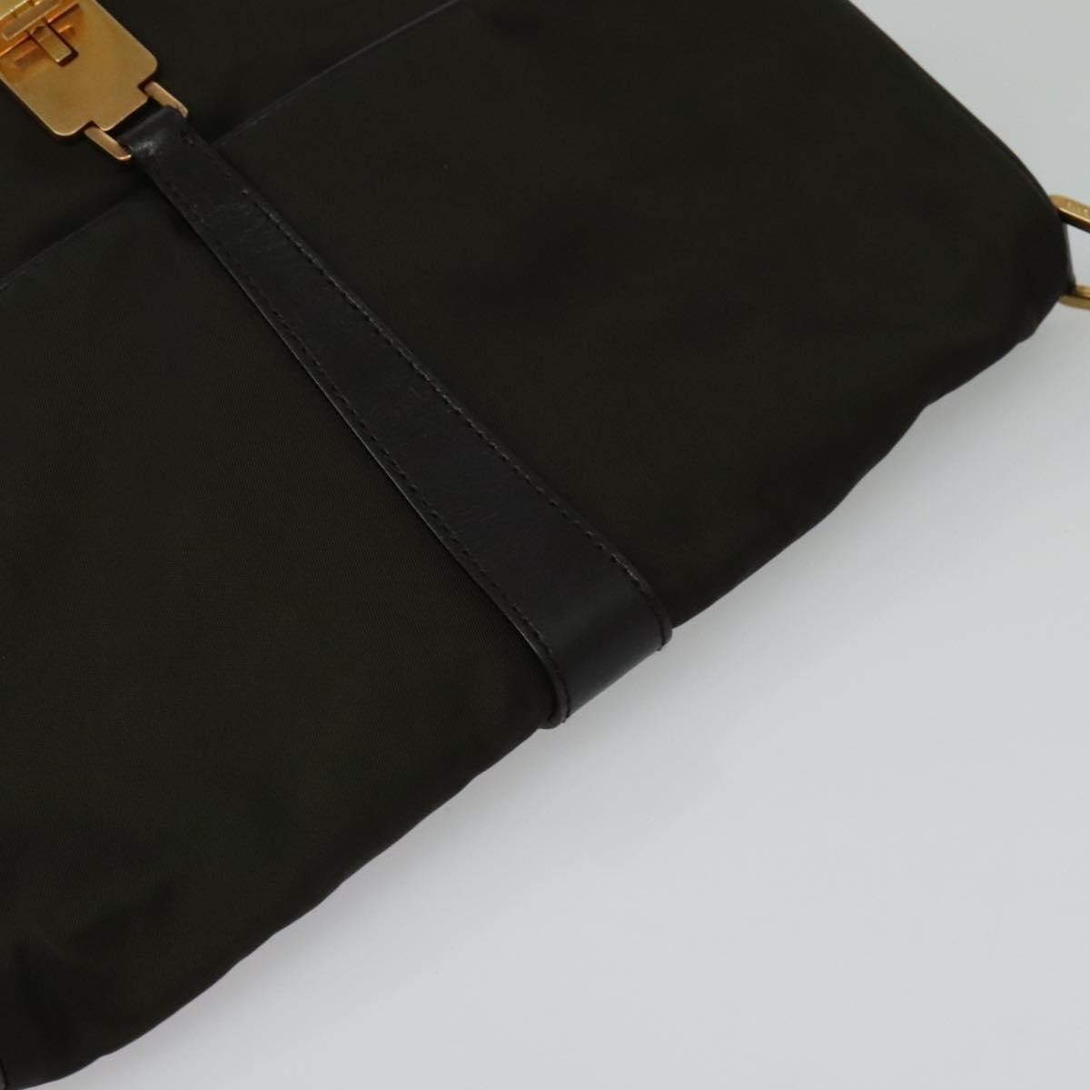 Prada Vintage Flap Messenger Tessuto Khaki Nylon Shoulder Bag Bag (Pre-Owned)