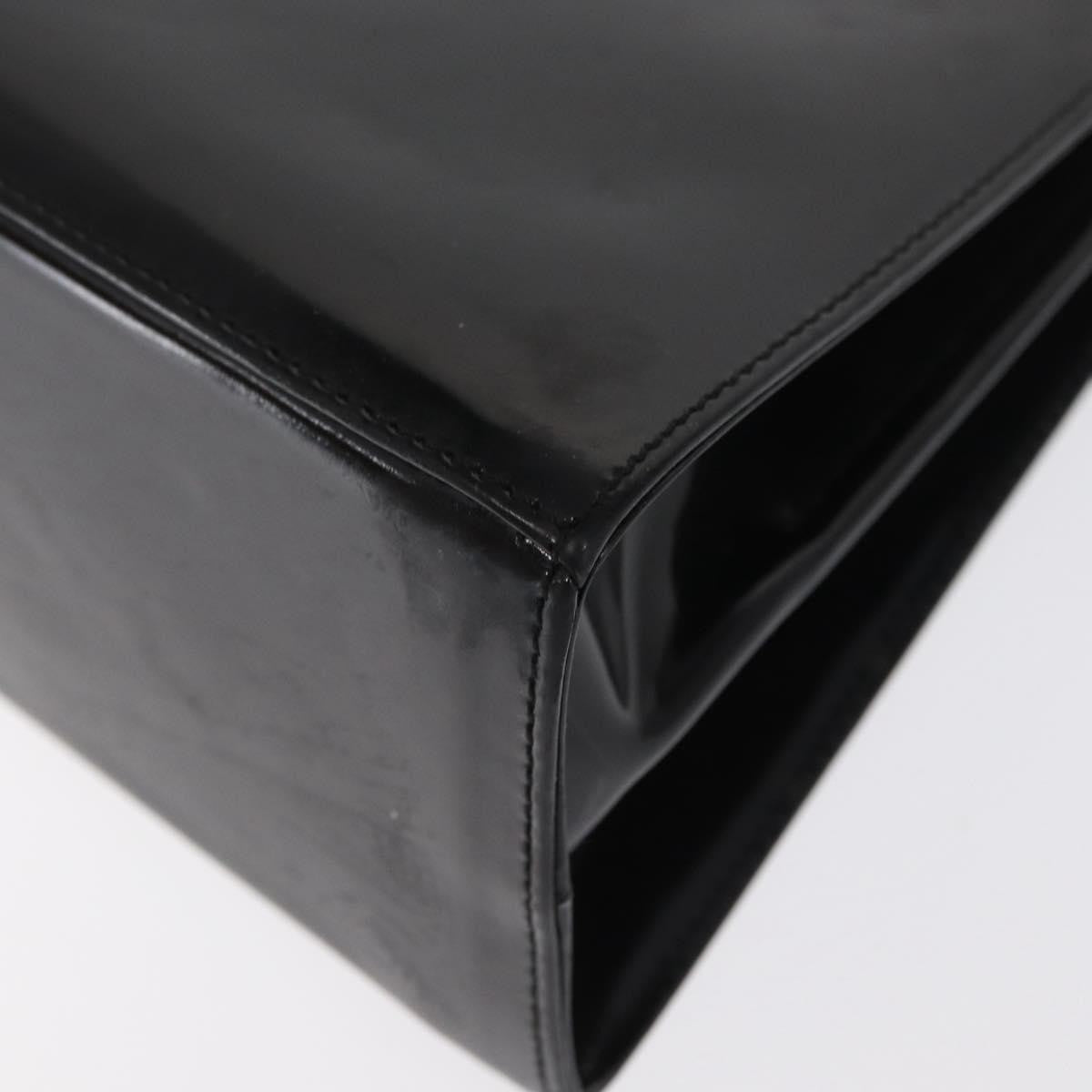 Salvatore Ferragamo Gancini Convertible Top Handle Patent Leather Black Patent_Leather Handbag (Pre-Owned)