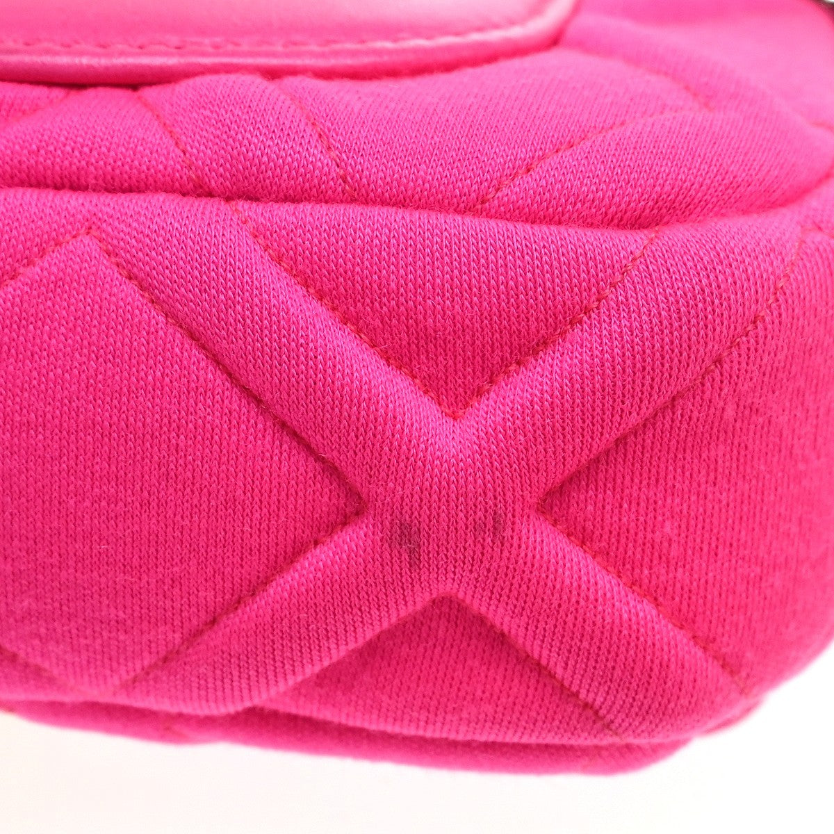 Chanel 19 Belt Quilted Jersey Pink Canvas Shoulder Bag Bag (Pre-Owned)