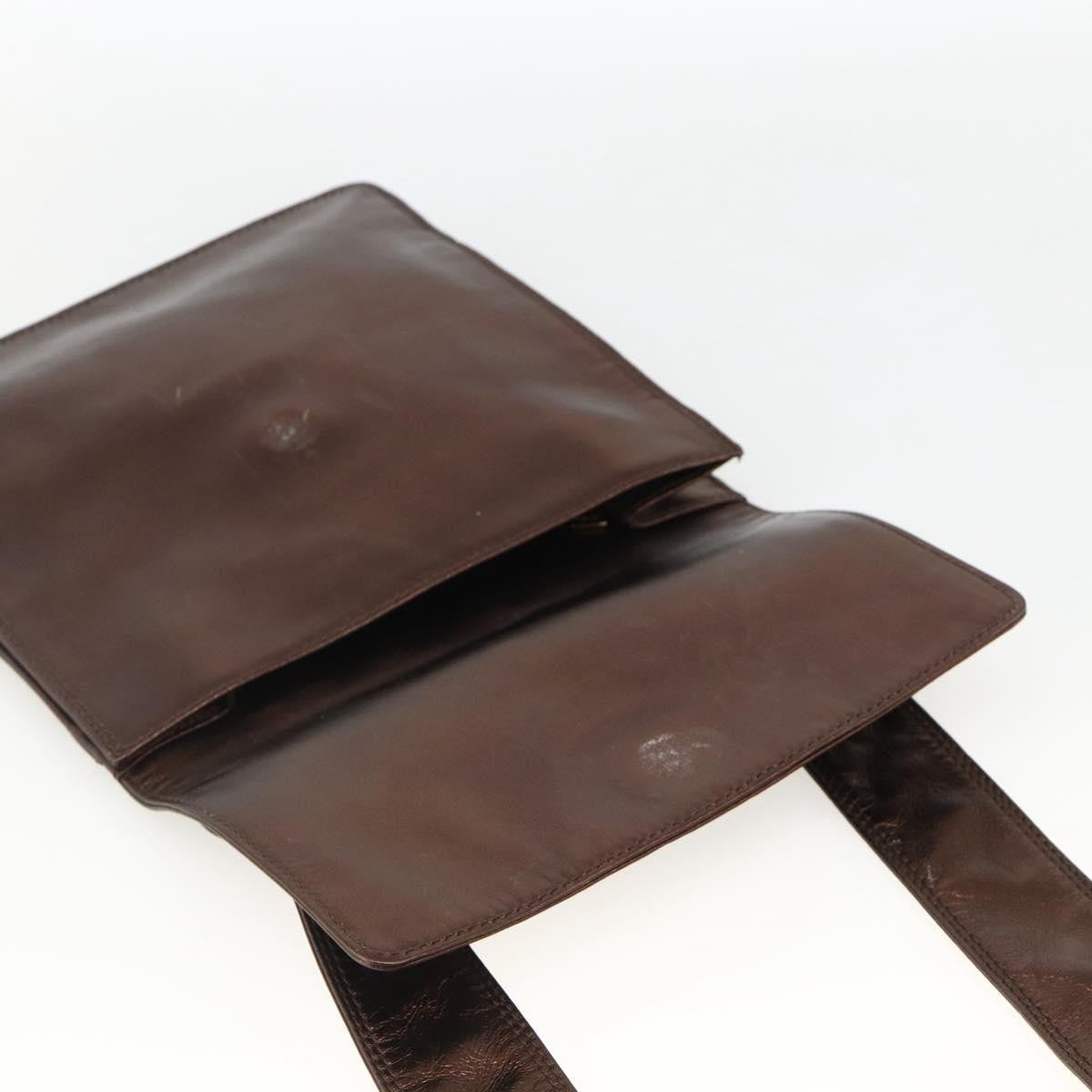 Chanel Vintage Logo Flap Messenger Leather Brown Leather Shoulder Bag Bag (Pre-Owned)