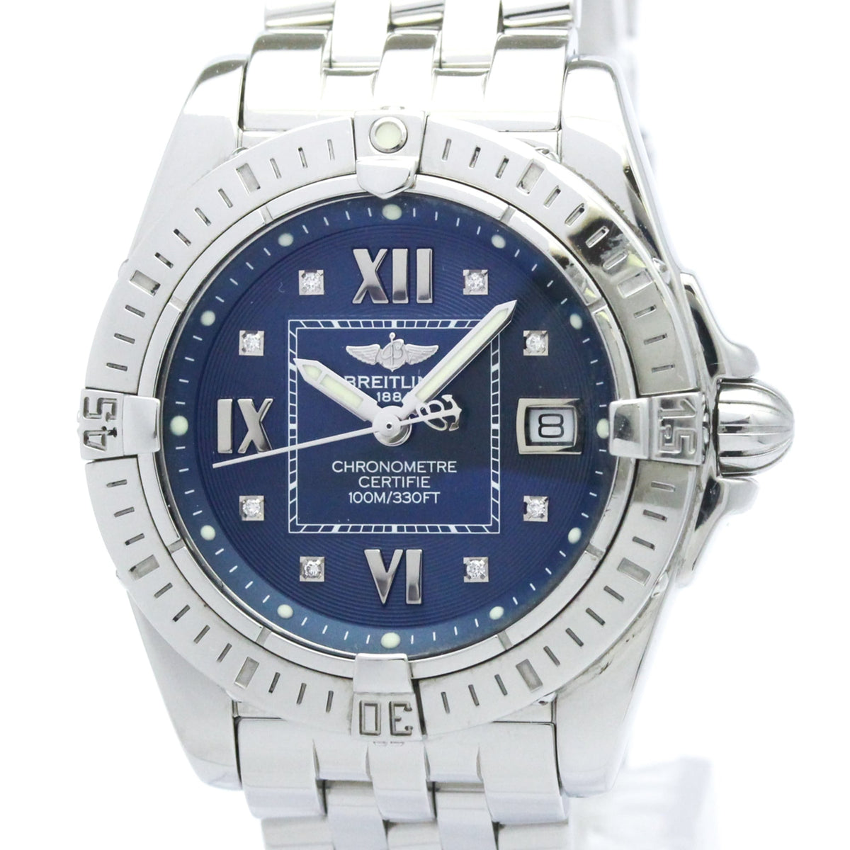 Breitling Cockpit Quartz Stainless Steel With Diamond Bezel Watch (Pre-Owned)