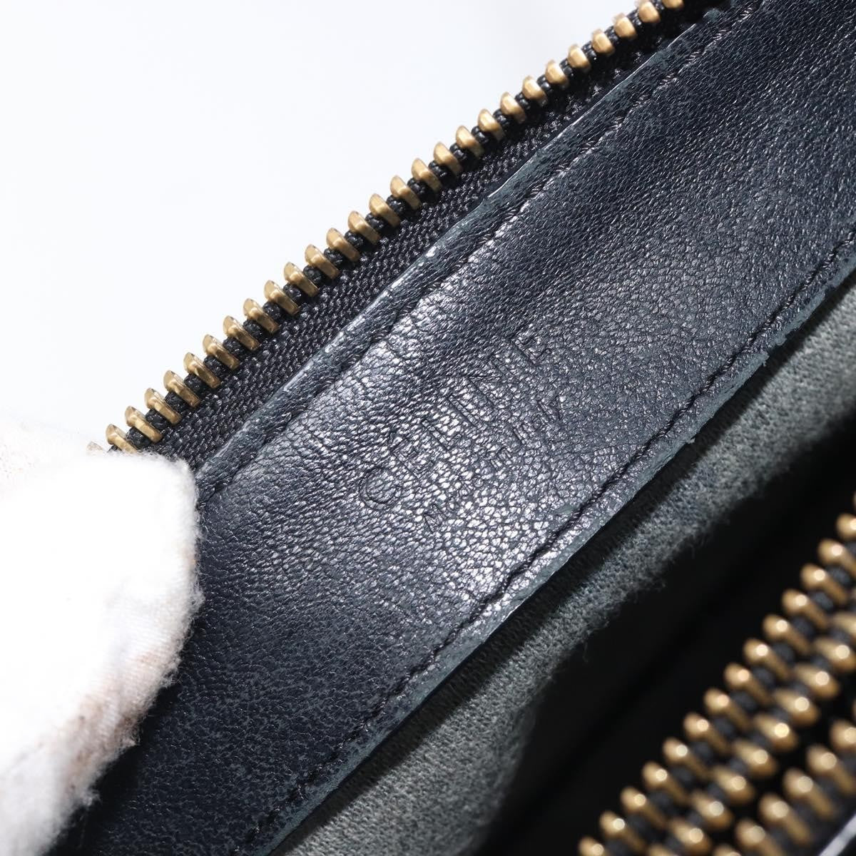 Celine Trio Leather Black Leather Crossbody Bag Bag (Pre-Owned)