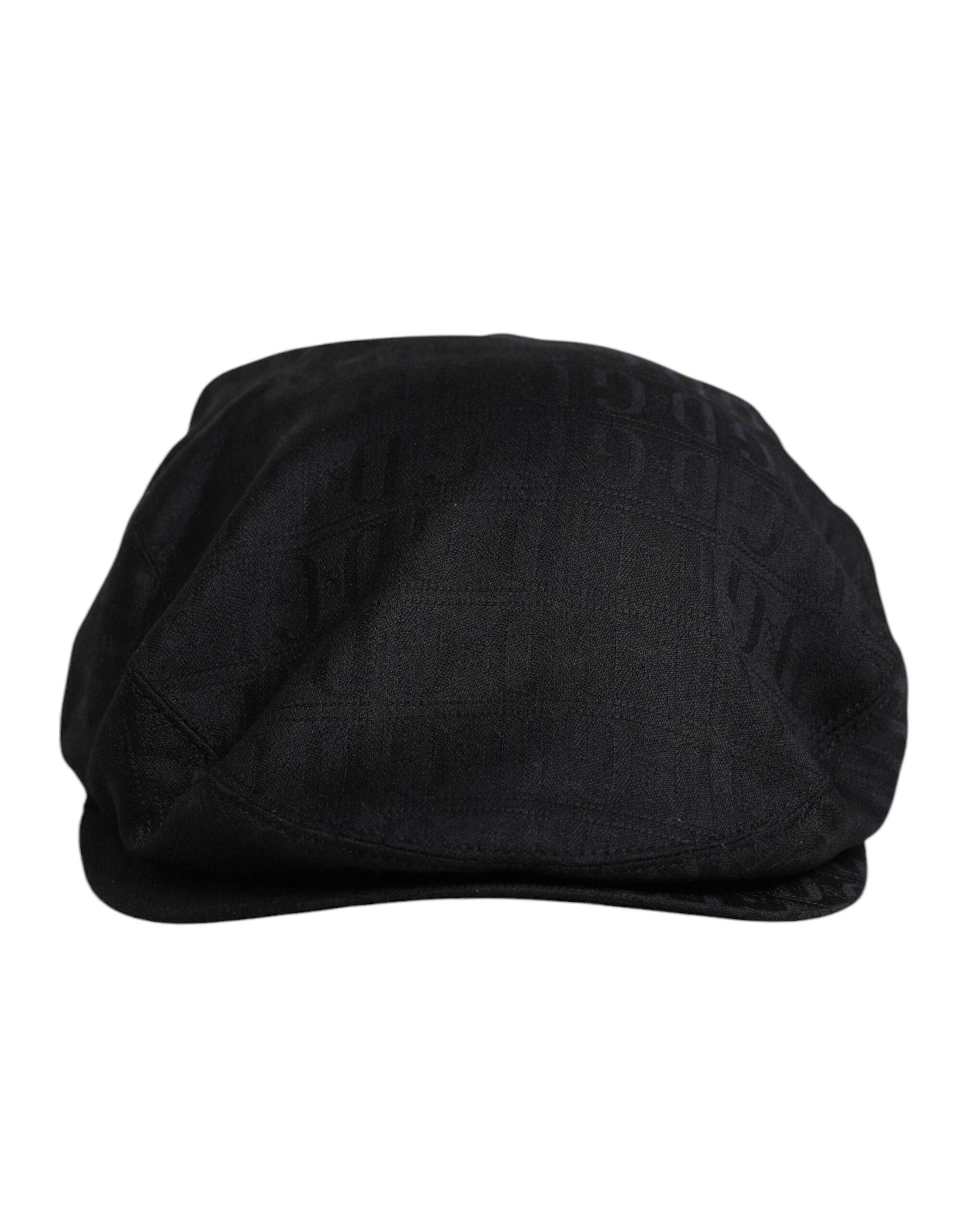 Dolce & Gabbana Black Wool Newsboy Capello Cabbie Men's Hat
