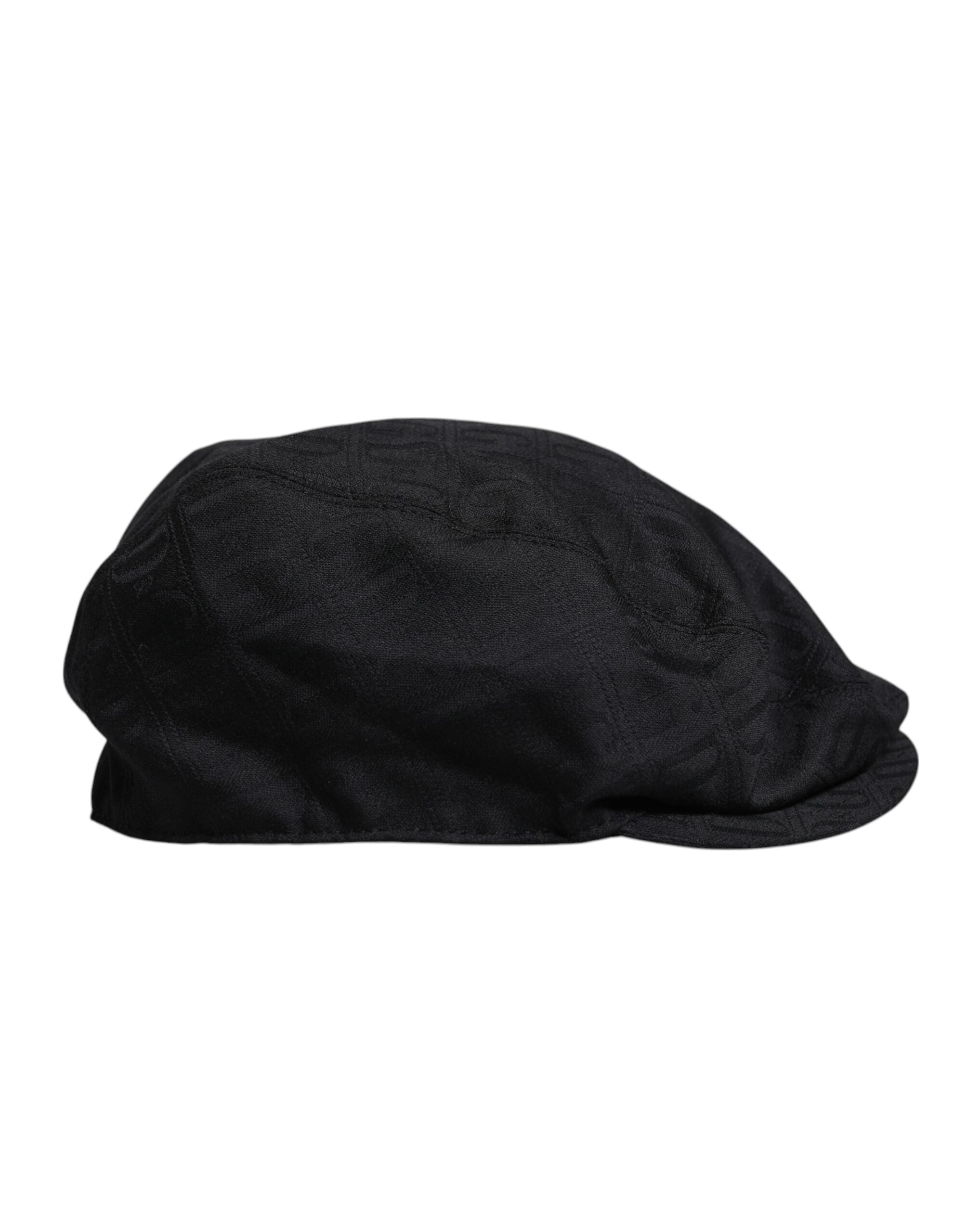 Dolce & Gabbana Black Wool Newsboy Capello Cabbie Men's Hat