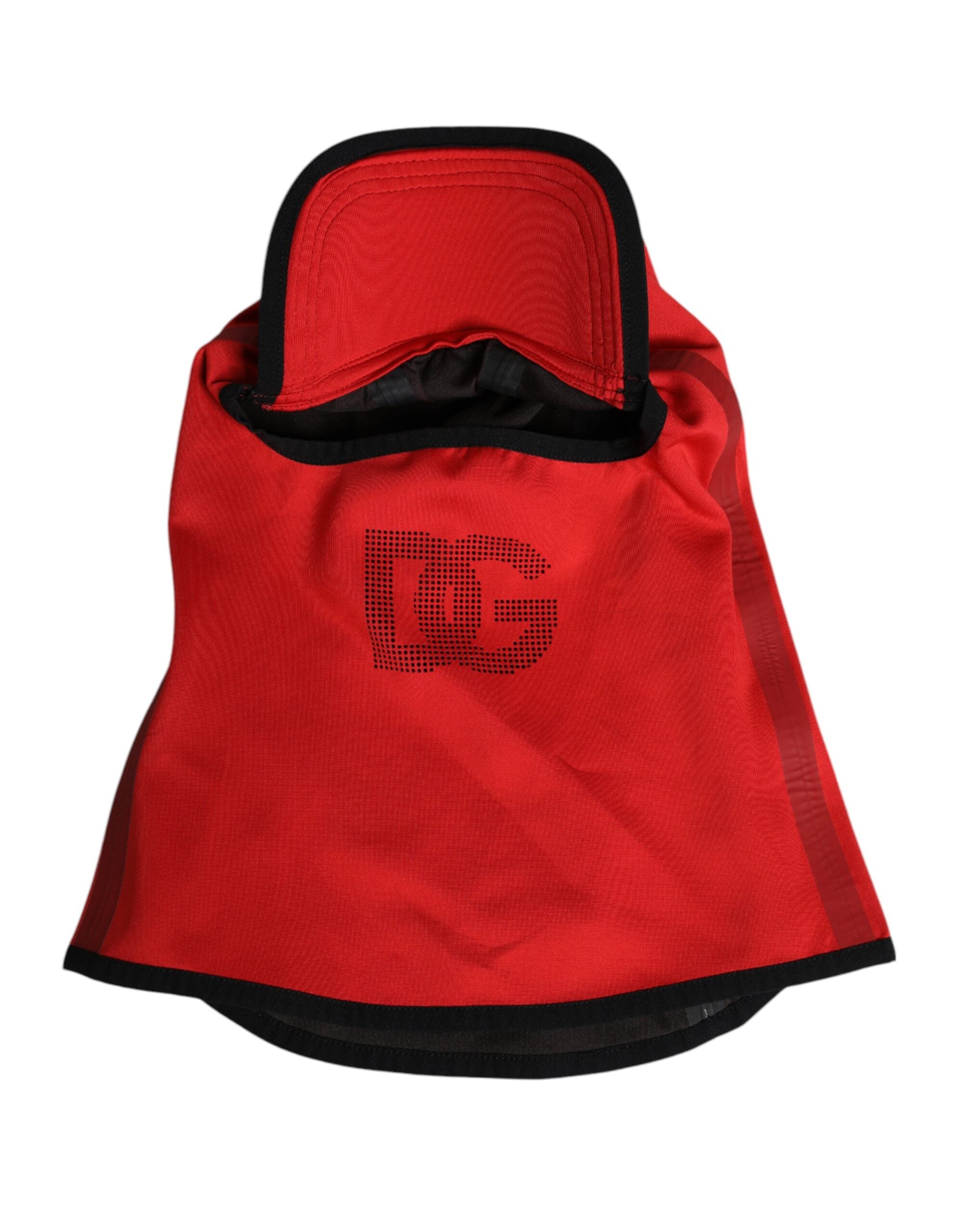 Dolce & Gabbana Red Logo Polyester Wide Brim Balaclava Men's Hat