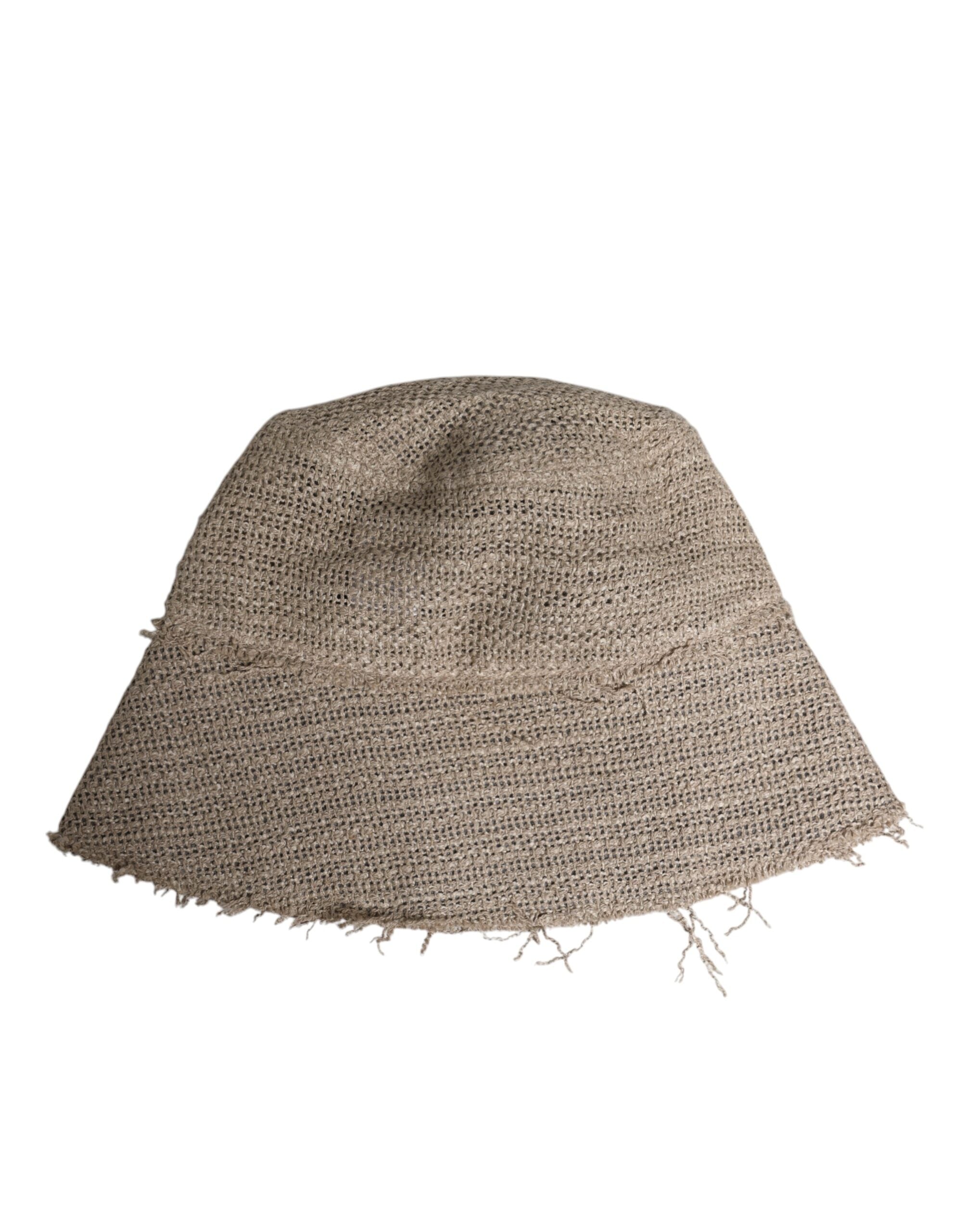 Dolce & Gabbana Beige Linen Wide Brim Bucket Men's Hat