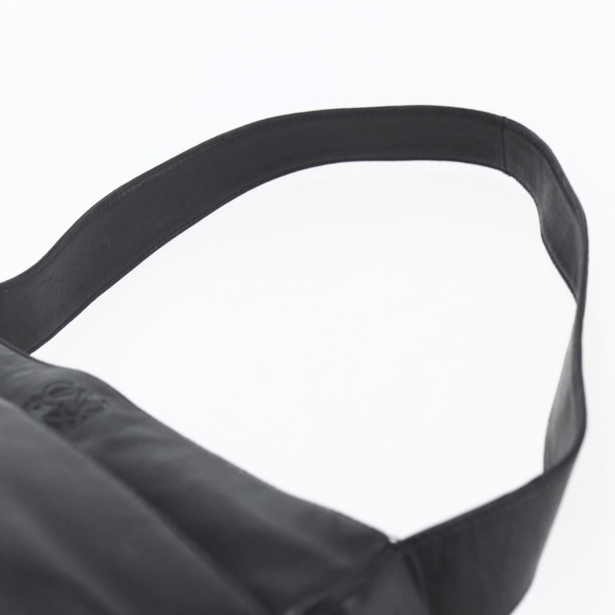 Loewe Anagram Leather Black Leather Shoulder Bag Bag (Pre-Owned)