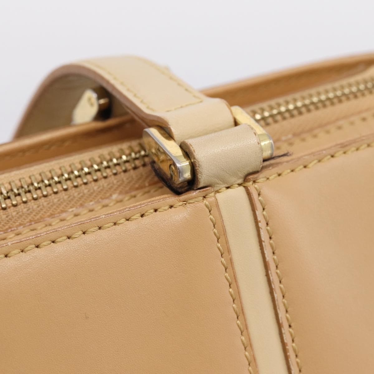 Burberry Handbag Leather Beige Leather Handbag (Pre-Owned)