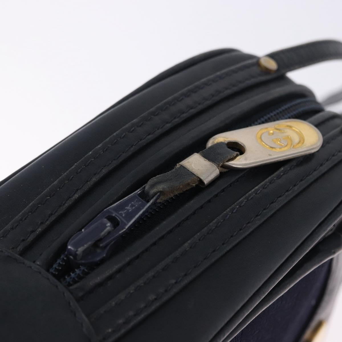 Gucci Micro Gg Canvas Canvas Navy Canvas Shoulder Bag Bag (Pre-Owned)