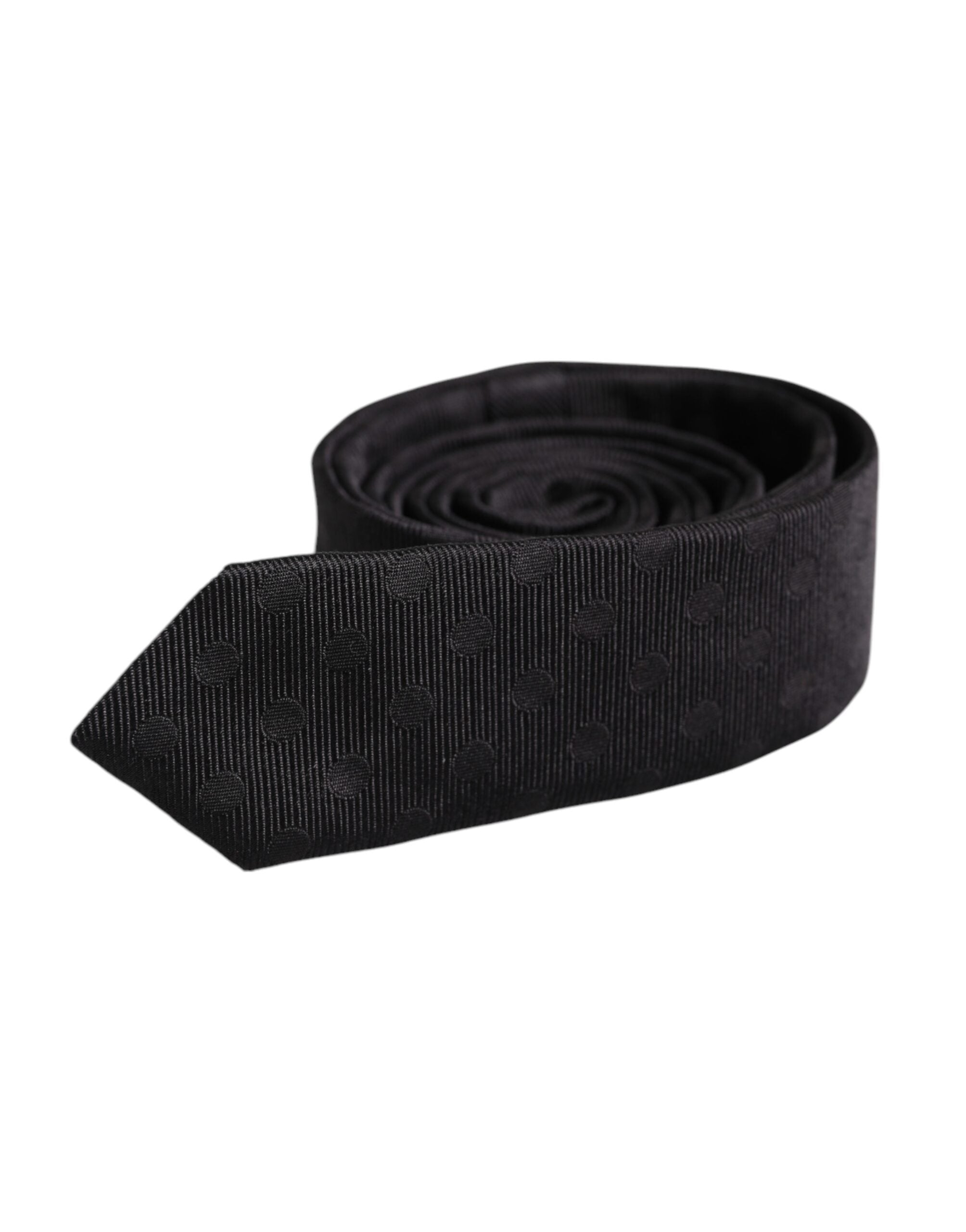 Dolce & Gabbana Black Circles Silk Adjustable NeckMen's Men's Tie