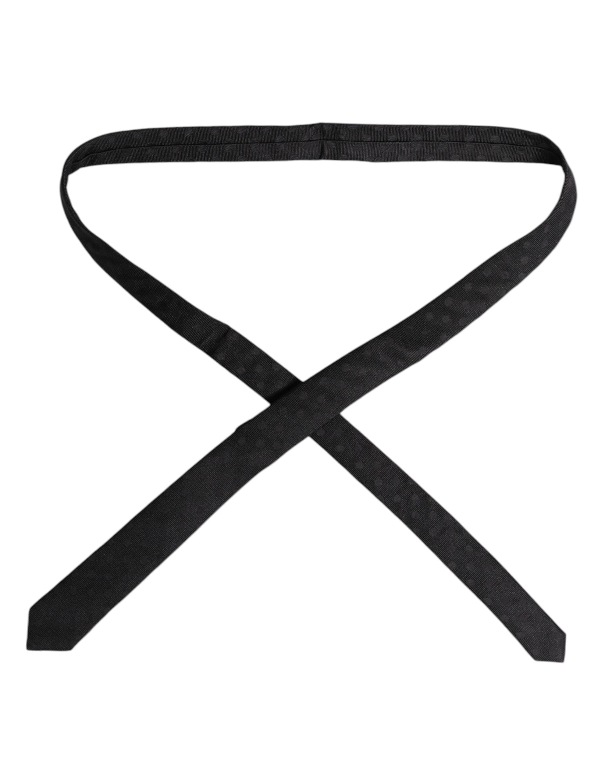 Dolce & Gabbana Black Circles Silk Adjustable NeckMen's Men's Tie