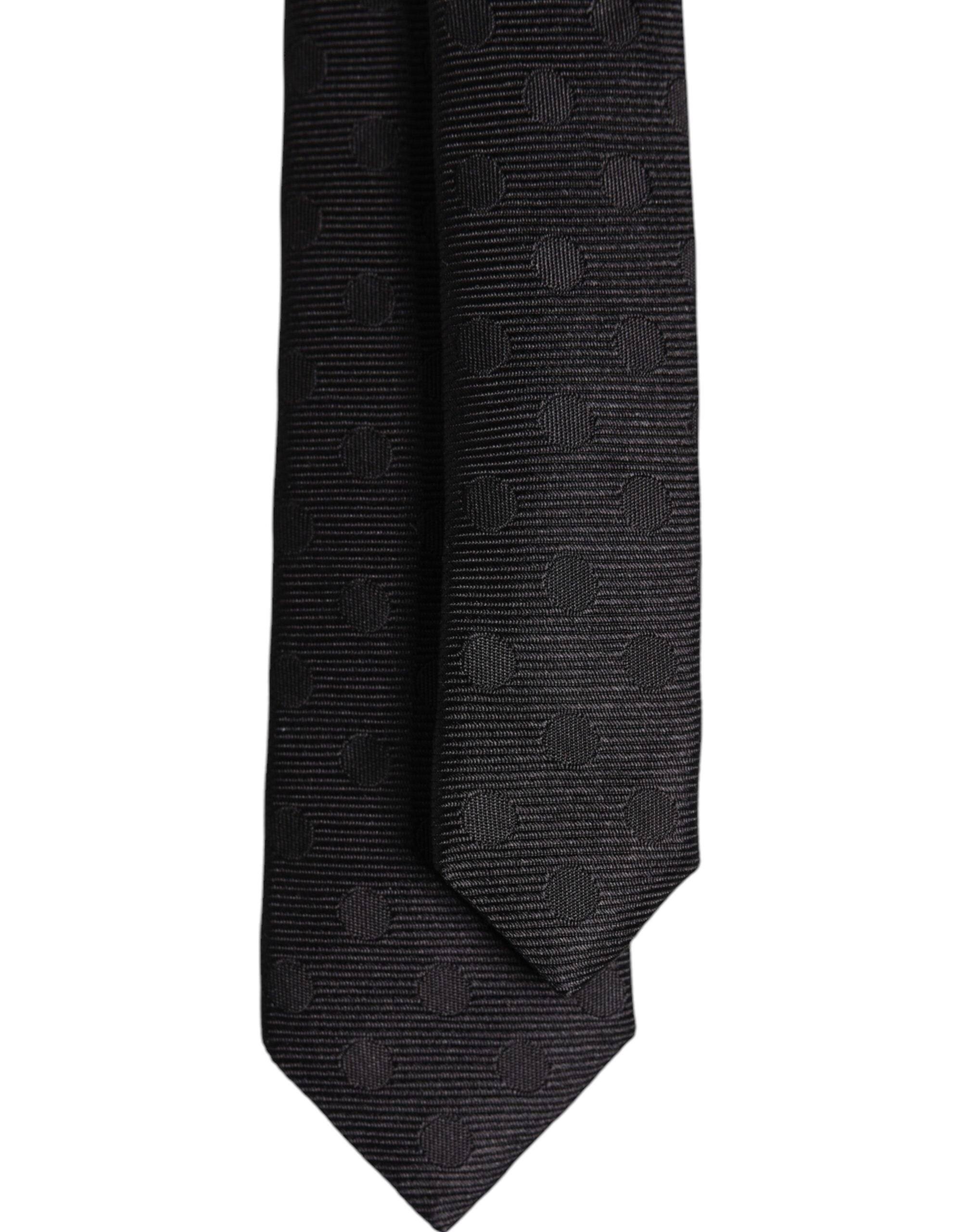 Dolce & Gabbana Black Circles Silk Adjustable NeckMen's Men's Tie