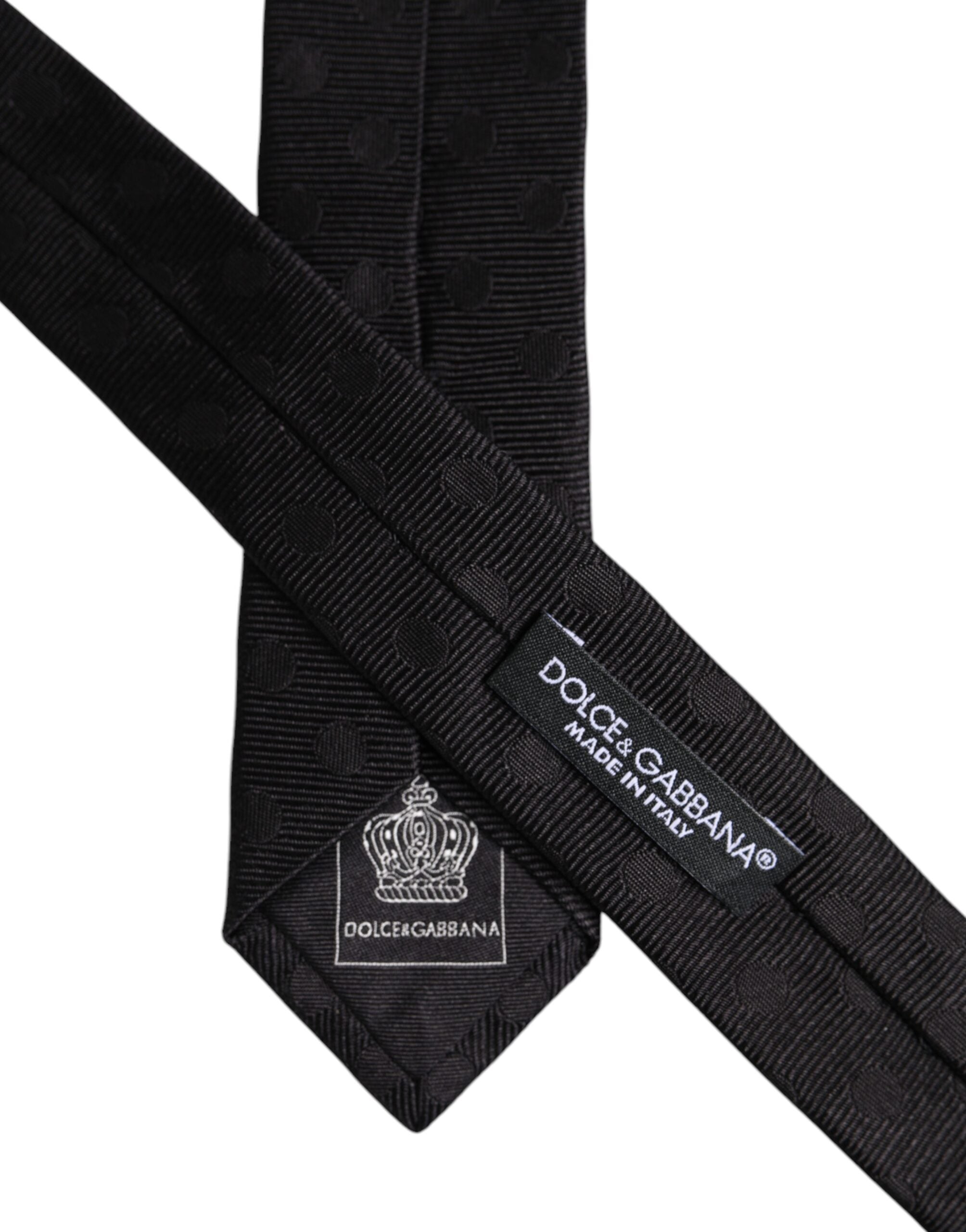 Dolce & Gabbana Black Circles Silk Adjustable NeckMen's Men's Tie