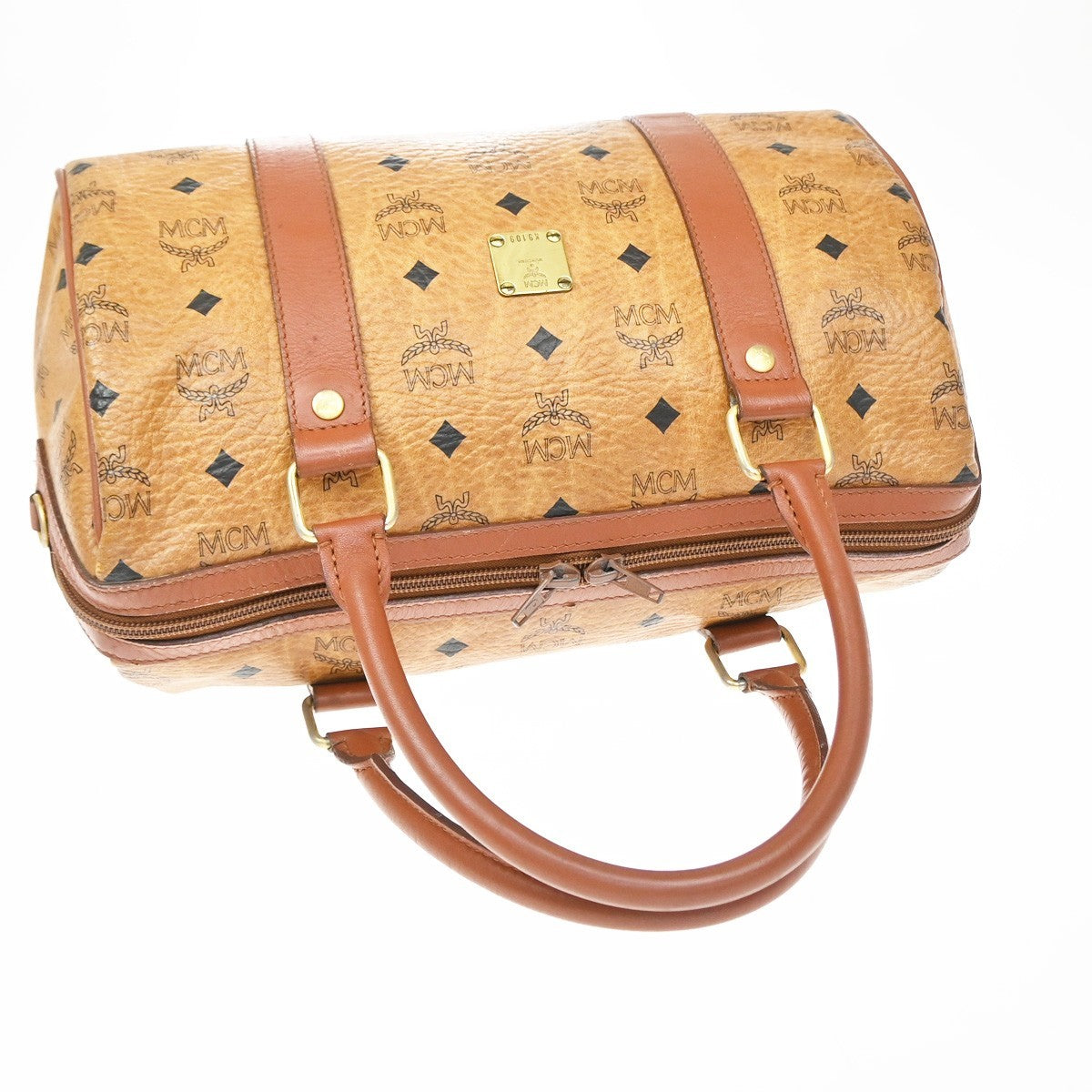 MCM Visetos Leather Brown Leather Handbag (Pre-Owned)