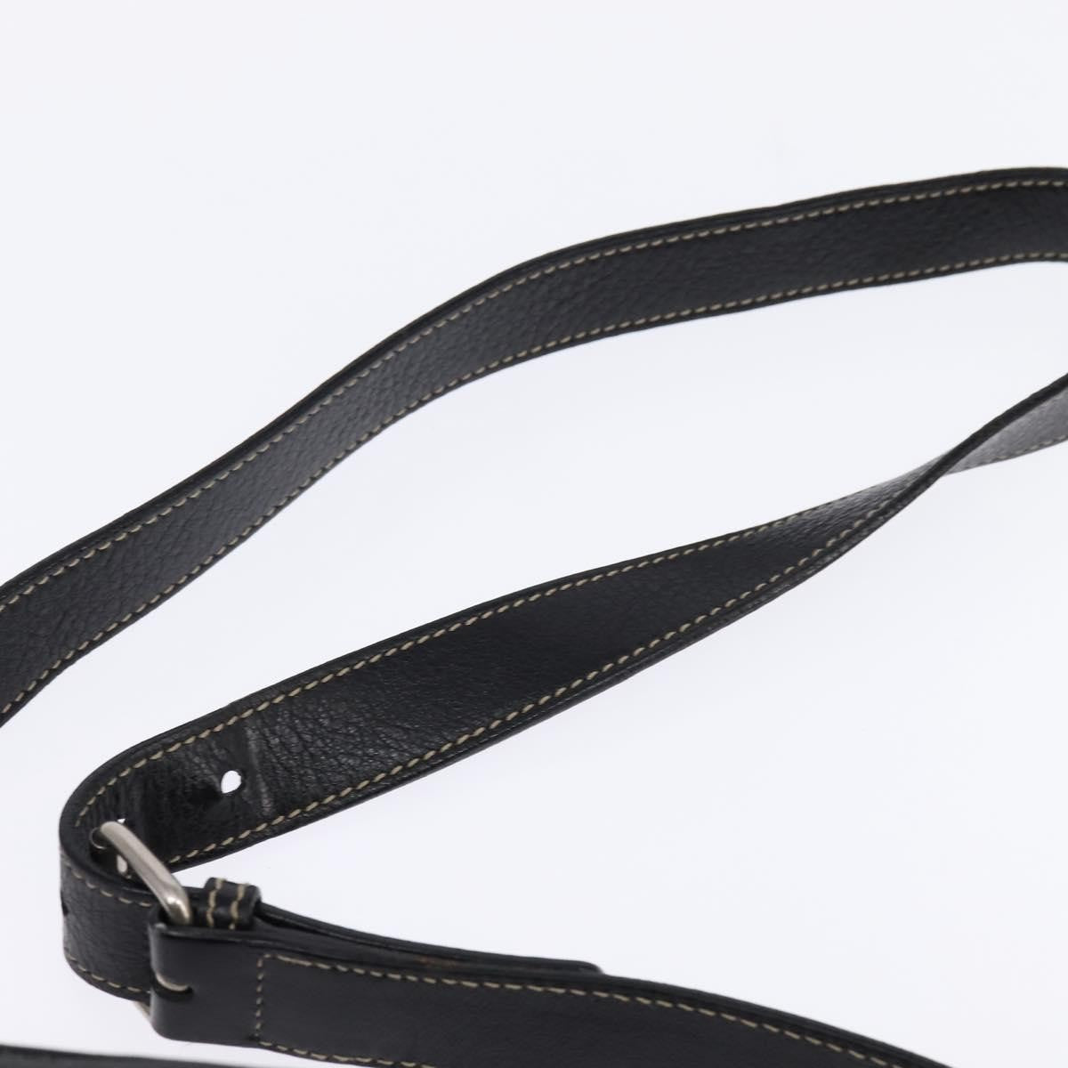 Gucci Front Zip Messenger Leather Black Leather Shoulder Bag Bag (Pre-Owned)