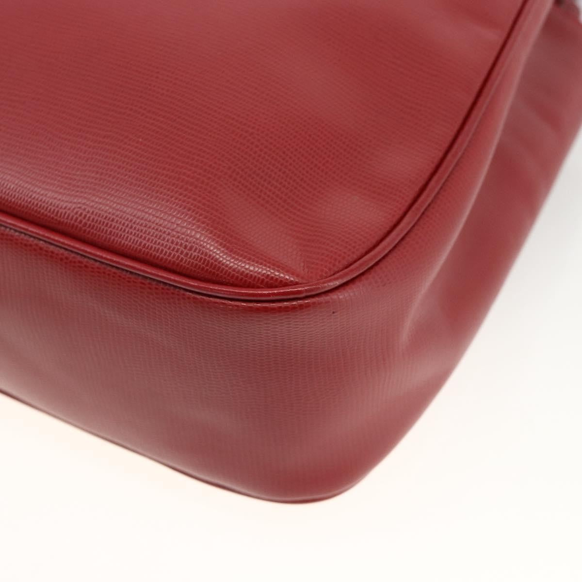 Celine Circle Logo Leather Burgundy Leather Tote Bag Bag (Pre-Owned)