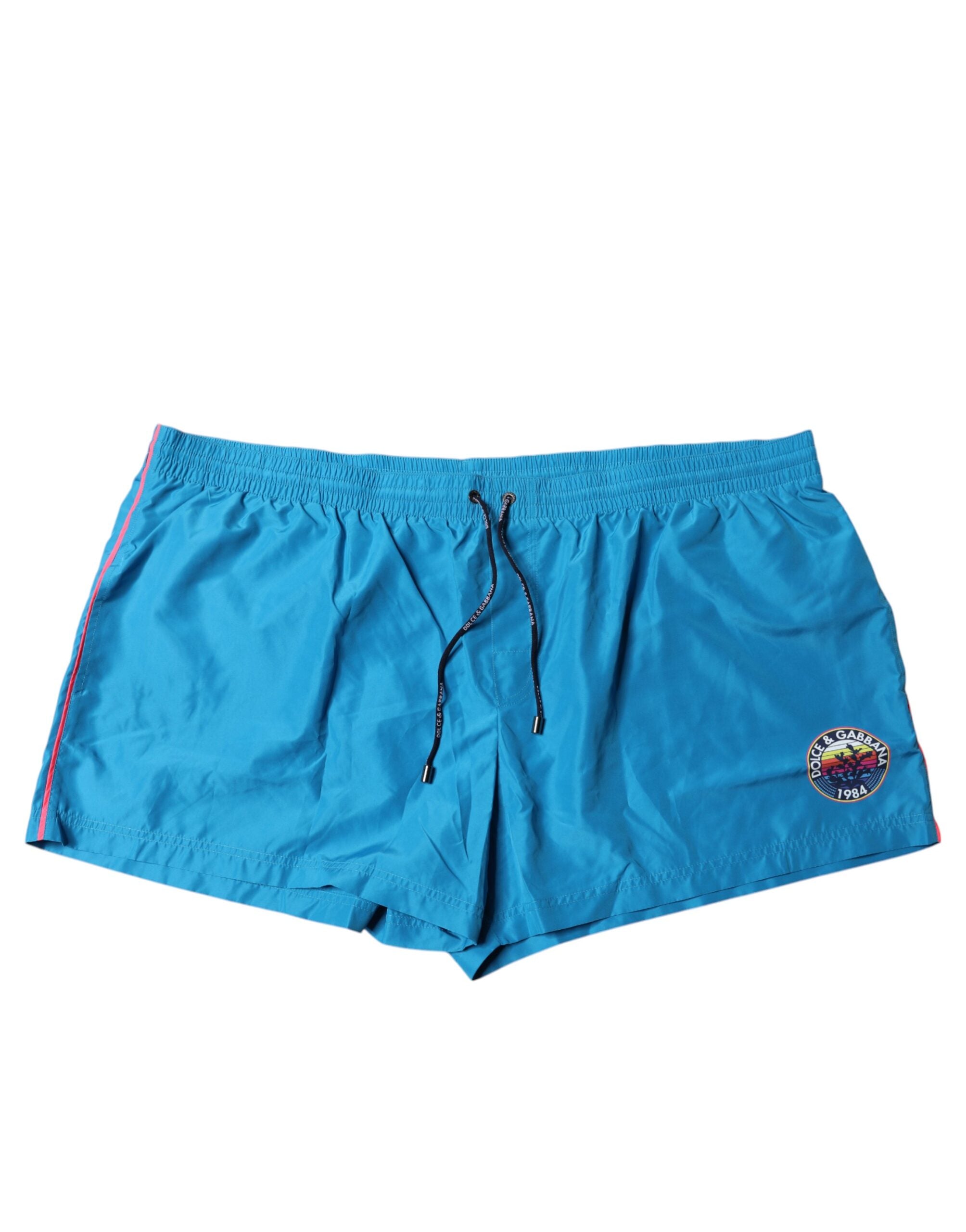 Dolce & Gabbana Turquoise Logo Beachwear Shorts 2Pc Men's Swimwear