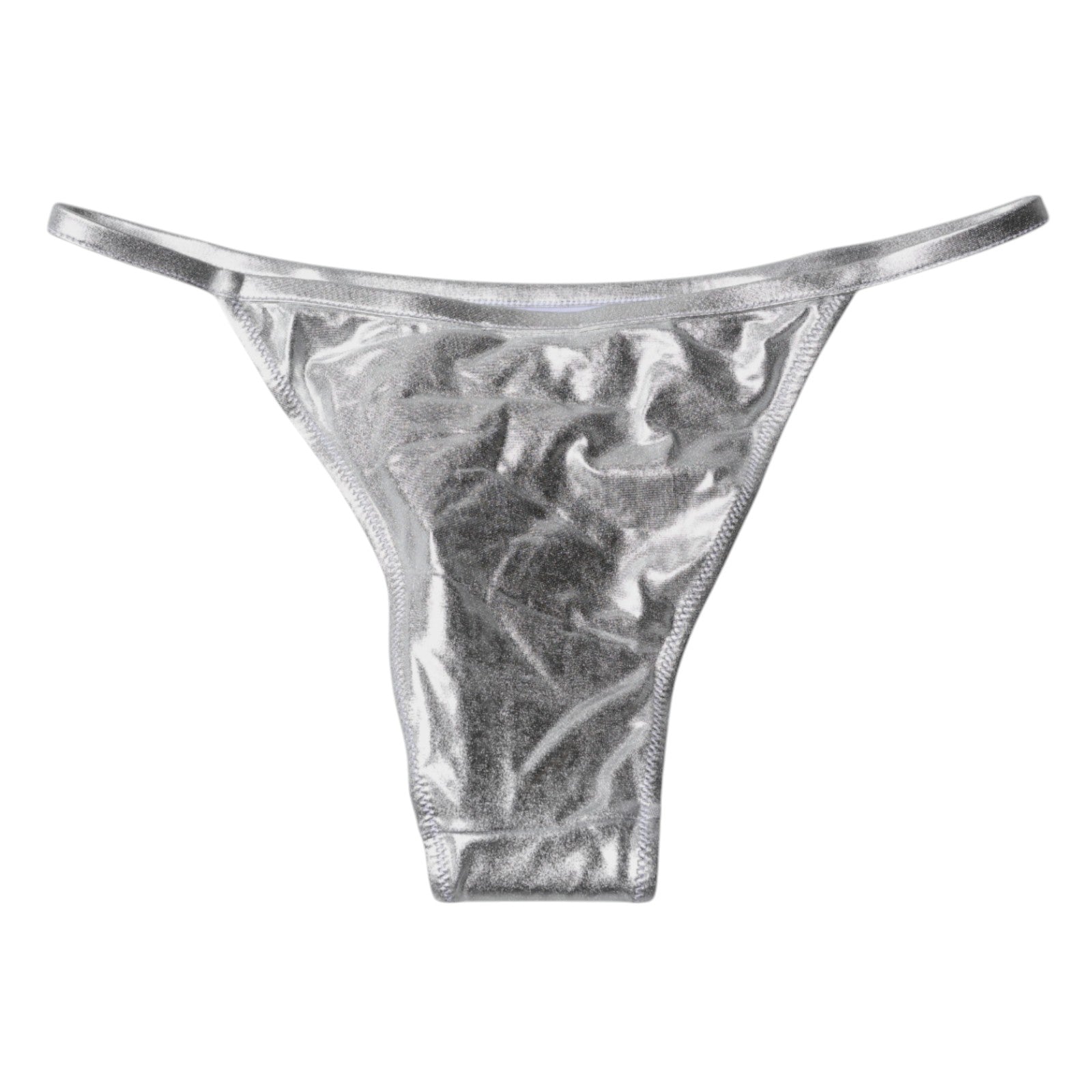 Dolce & Gabbana Silver Polyester Beachwear Bikini Bottom Women's Swimwear