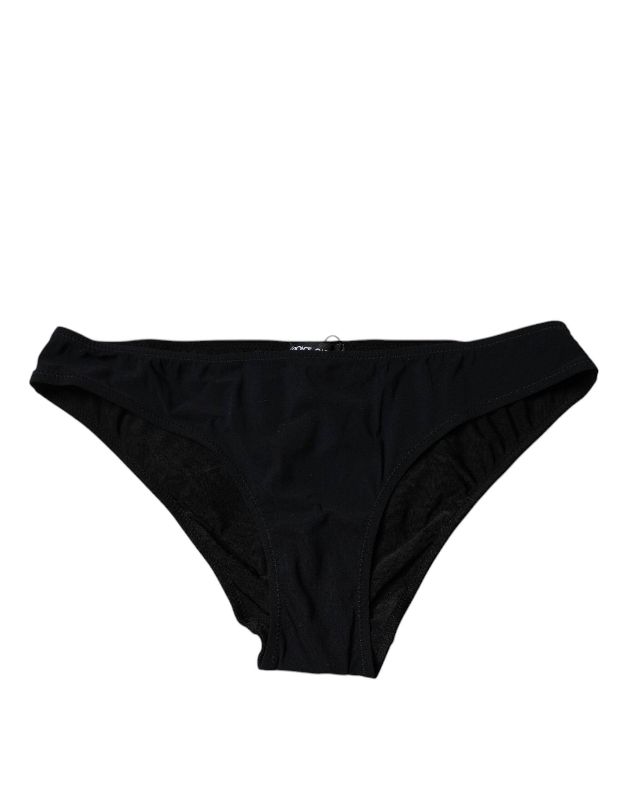 Dolce & Gabbana Black Nylon Stretch Mid Waist Panty Women's Underwear