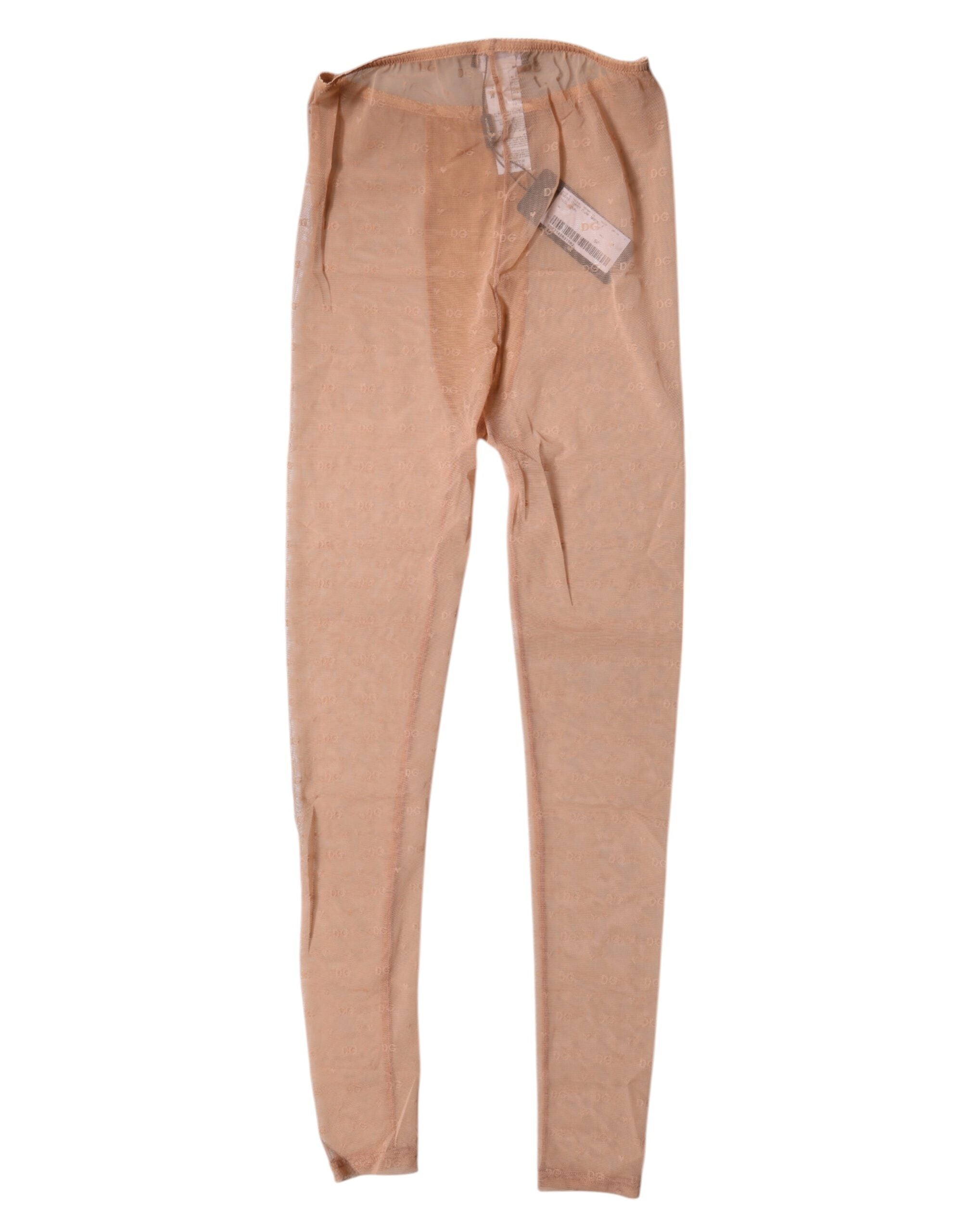Dolce & Gabbana Nude Beige Logo Lace Lingerie Pants Women's Underwear