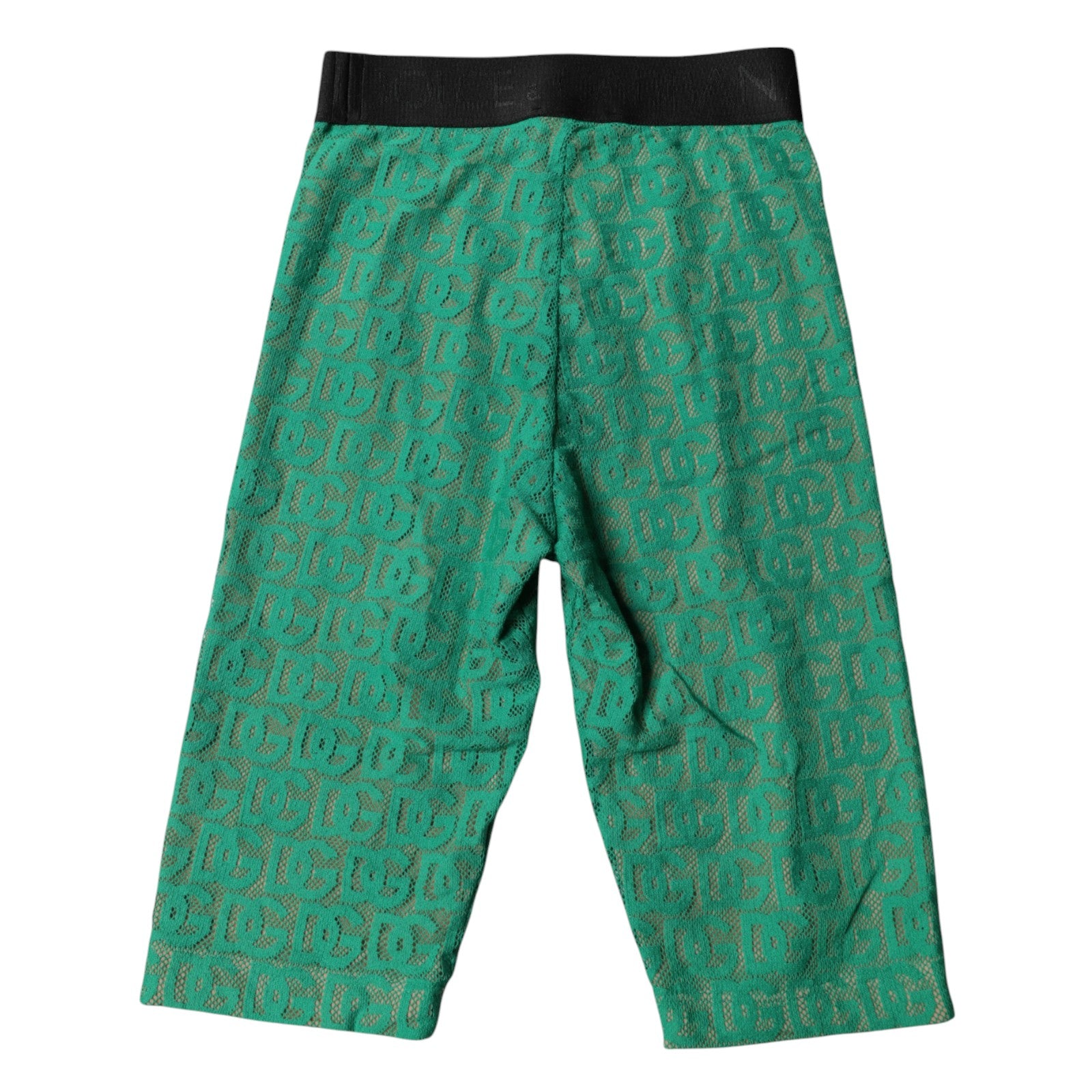 Dolce & Gabbana Green Logo Monogram Cropped Tights Women's Underwear